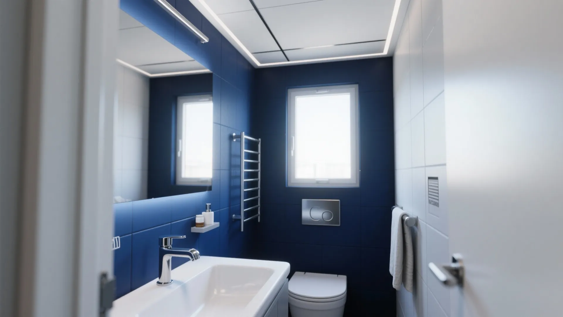 1. Color Play: Navy Walls with Silver Accents