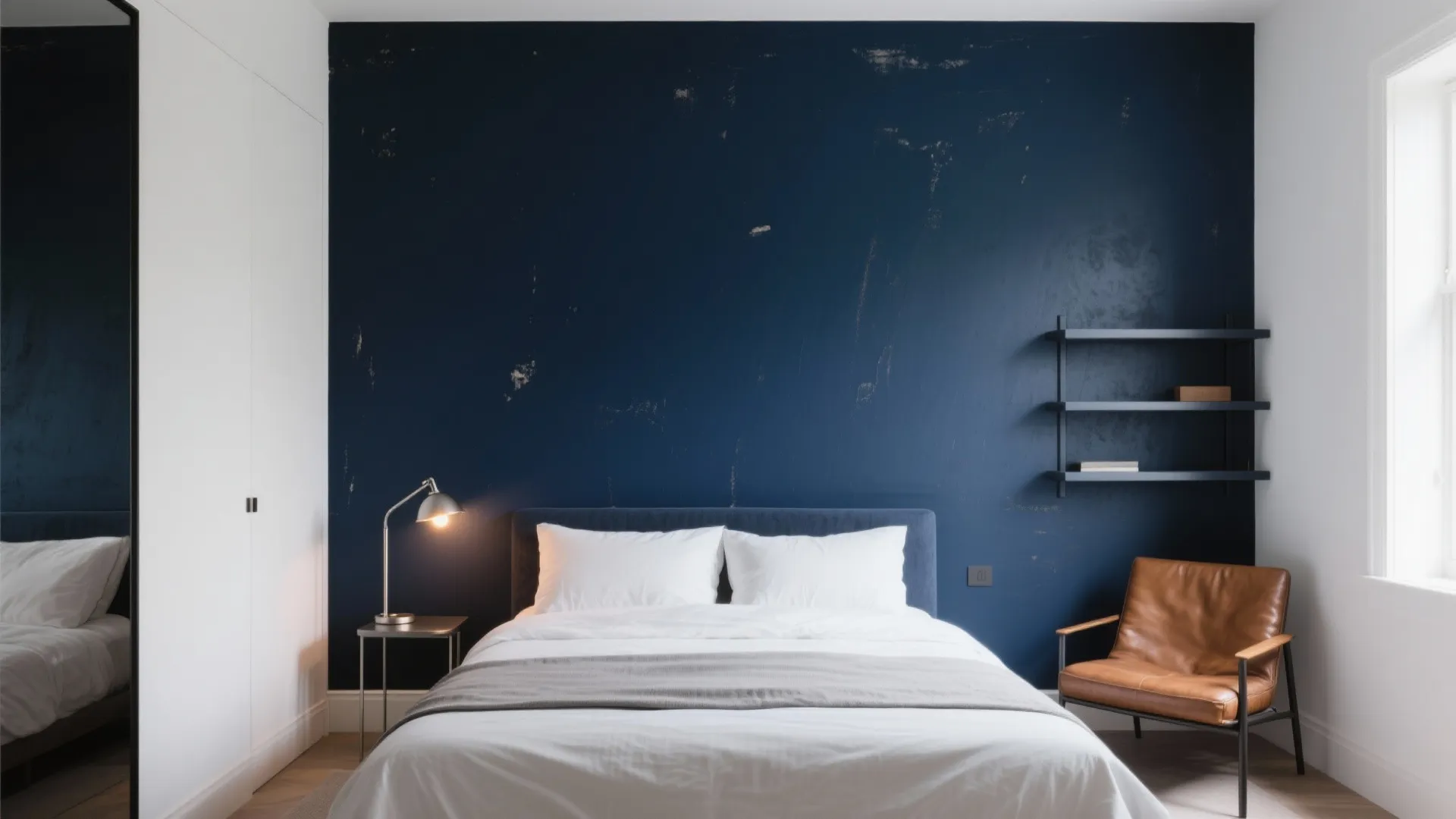 1. Moody Navy Accent Wall