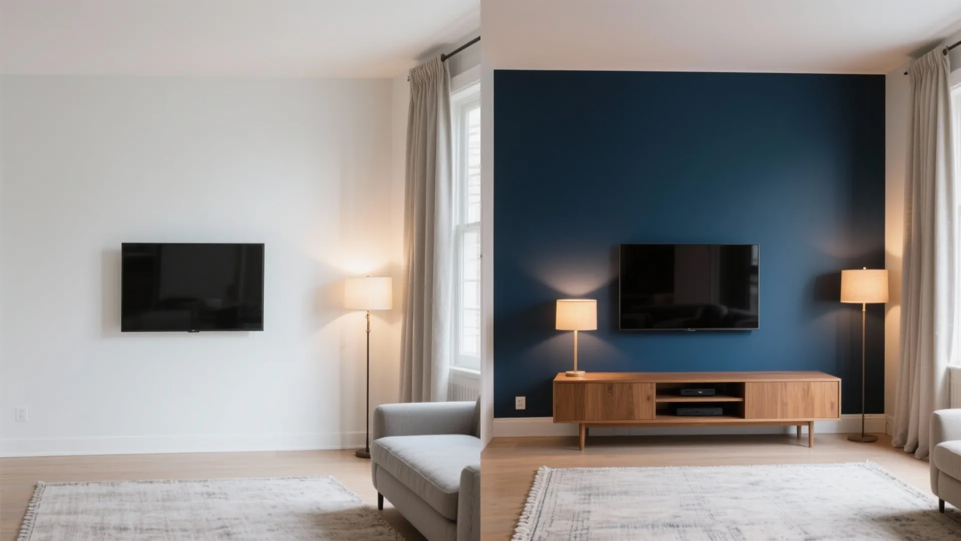 Moody Dark Accent Wall (Navy, Charcoal, Forest)