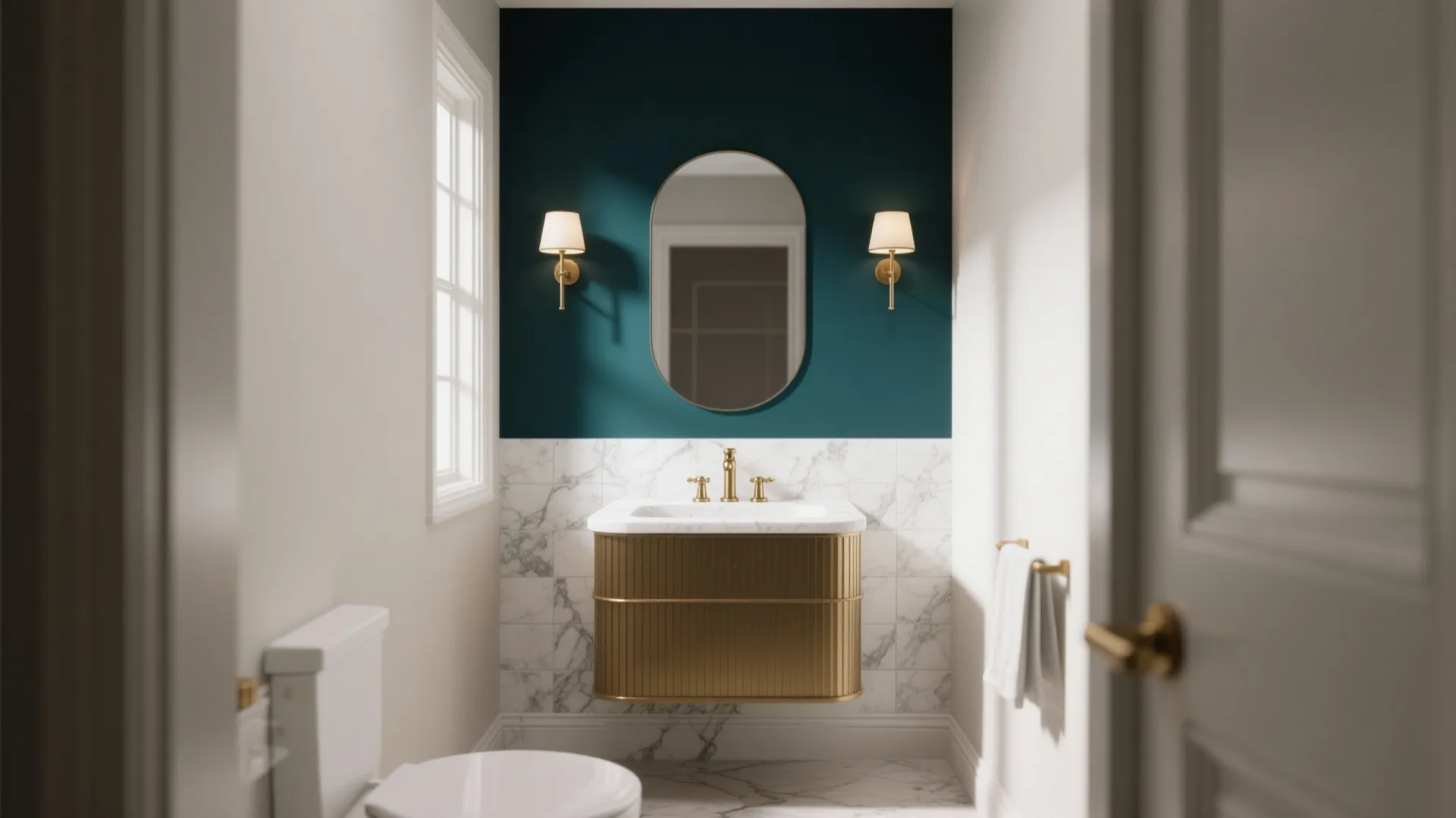 Bold Accent Wall: Deep Navy or Forest