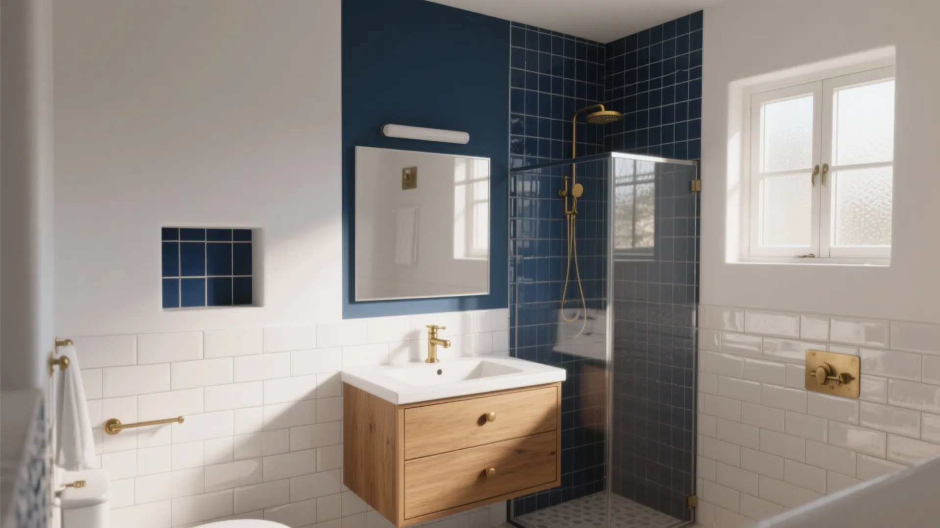 5 Fresh Ideas for White and Blue Bathroom Tiles