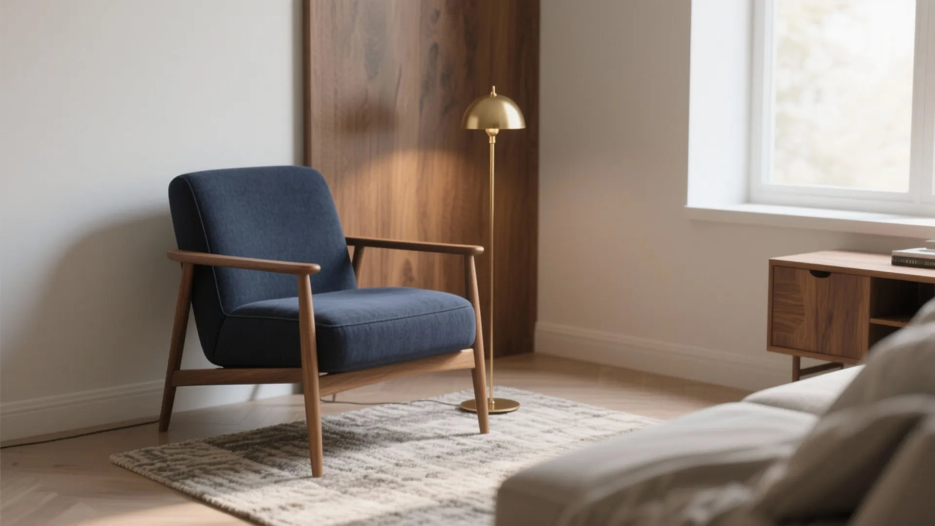 1. Deep Navy Accent Chair for Contrast