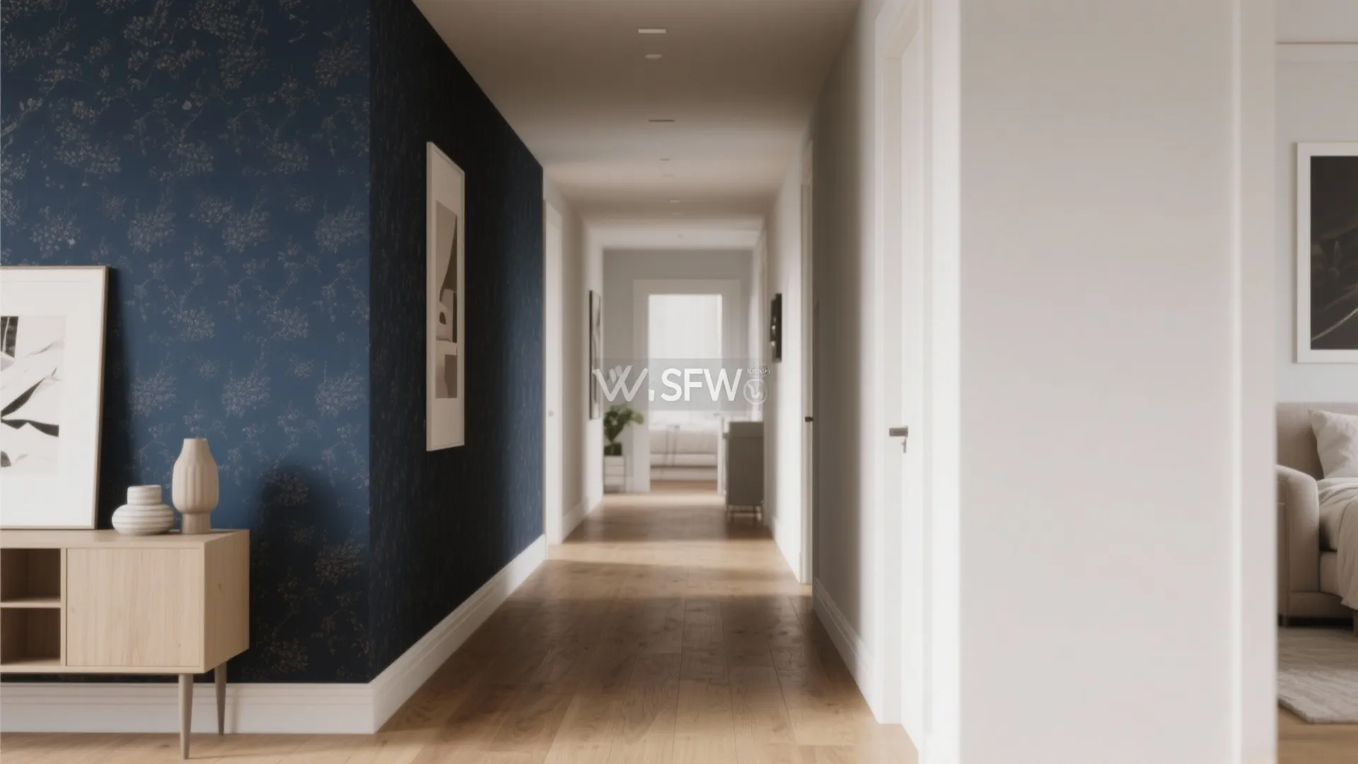 Accent wall with bold paint or wallpaper