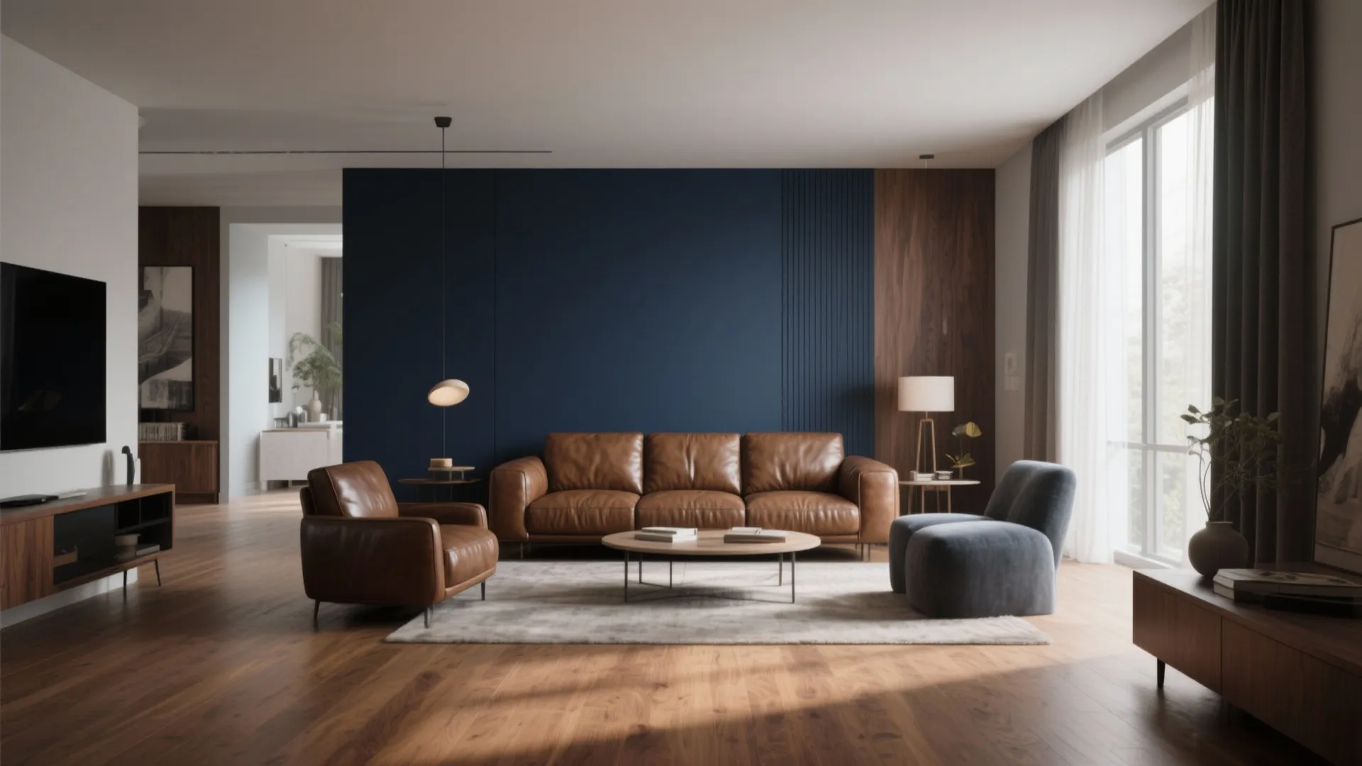 2. Moody Navy Accent Wall