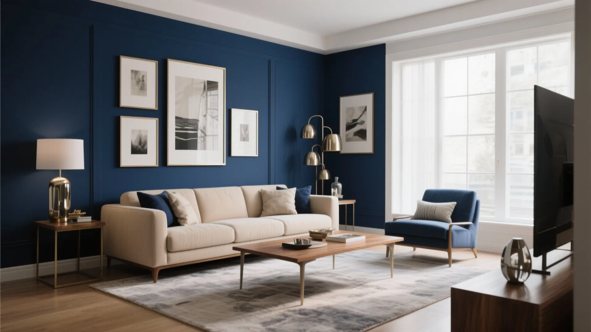 Bold Navy Statement Wall