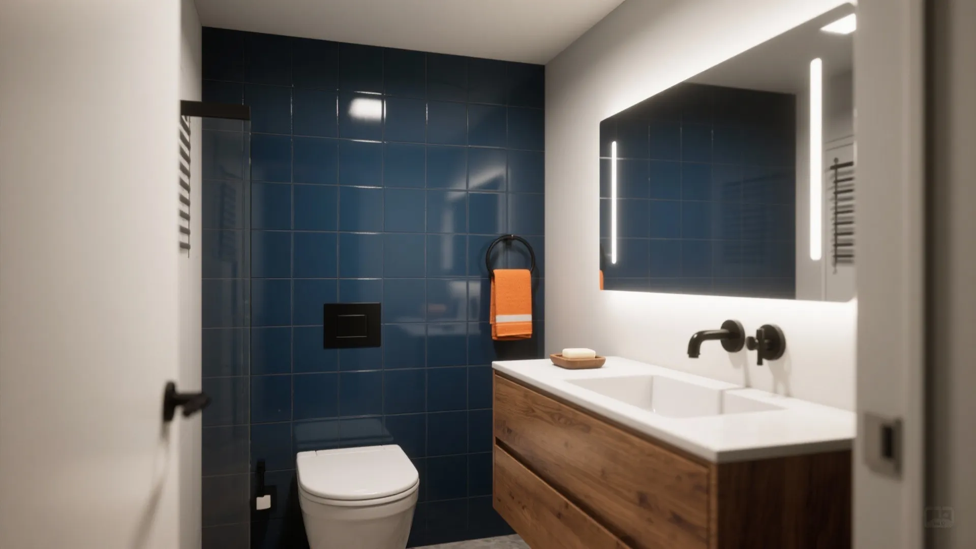 1. Navy Base, Accent Orange — Keep It Sophisticated