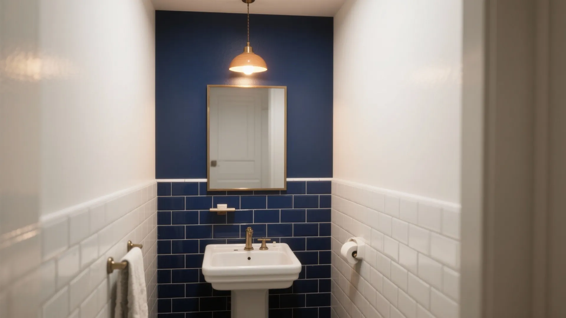 1. Classic Navy Accent Wall