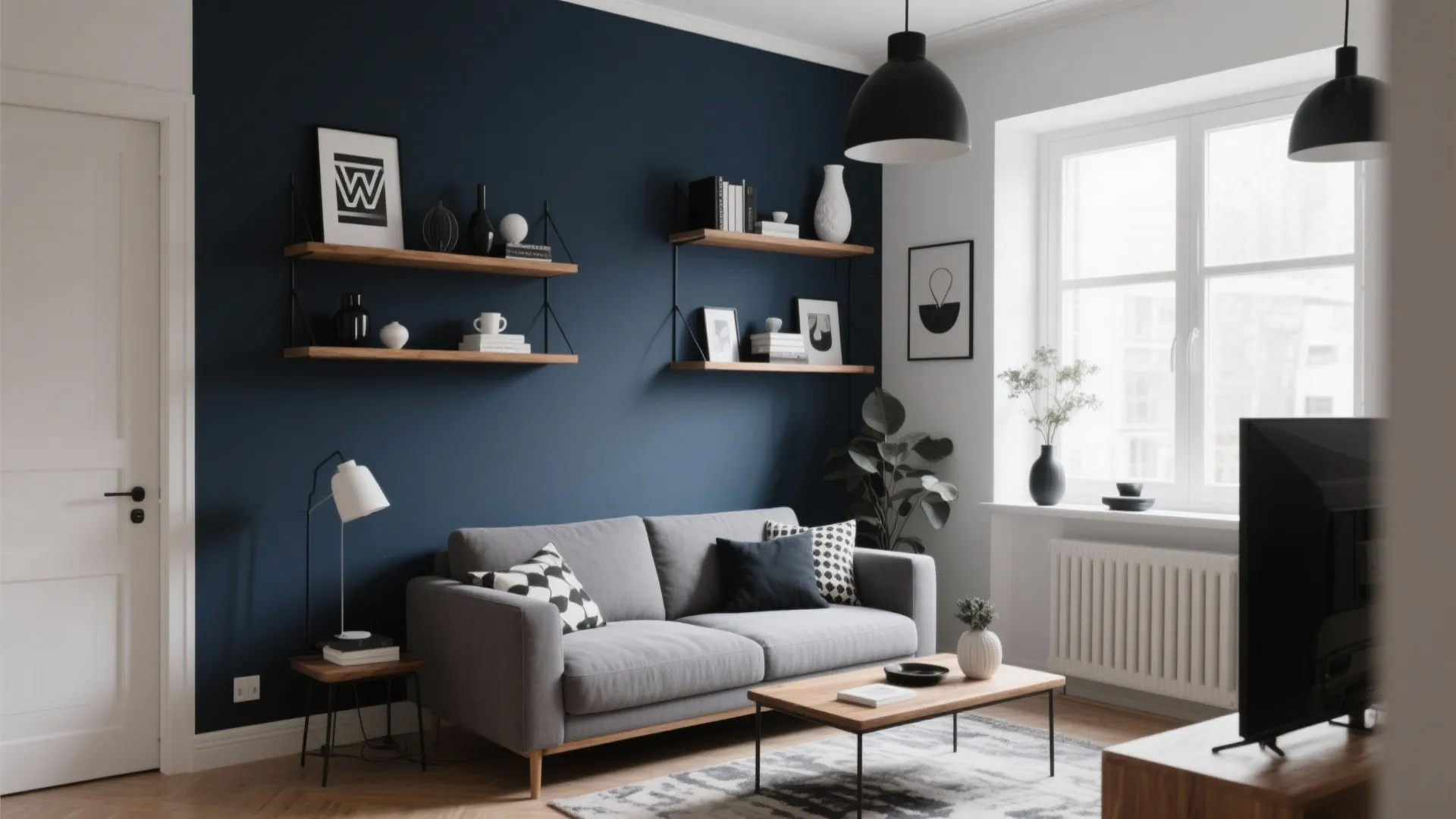 Navy Accent Wall