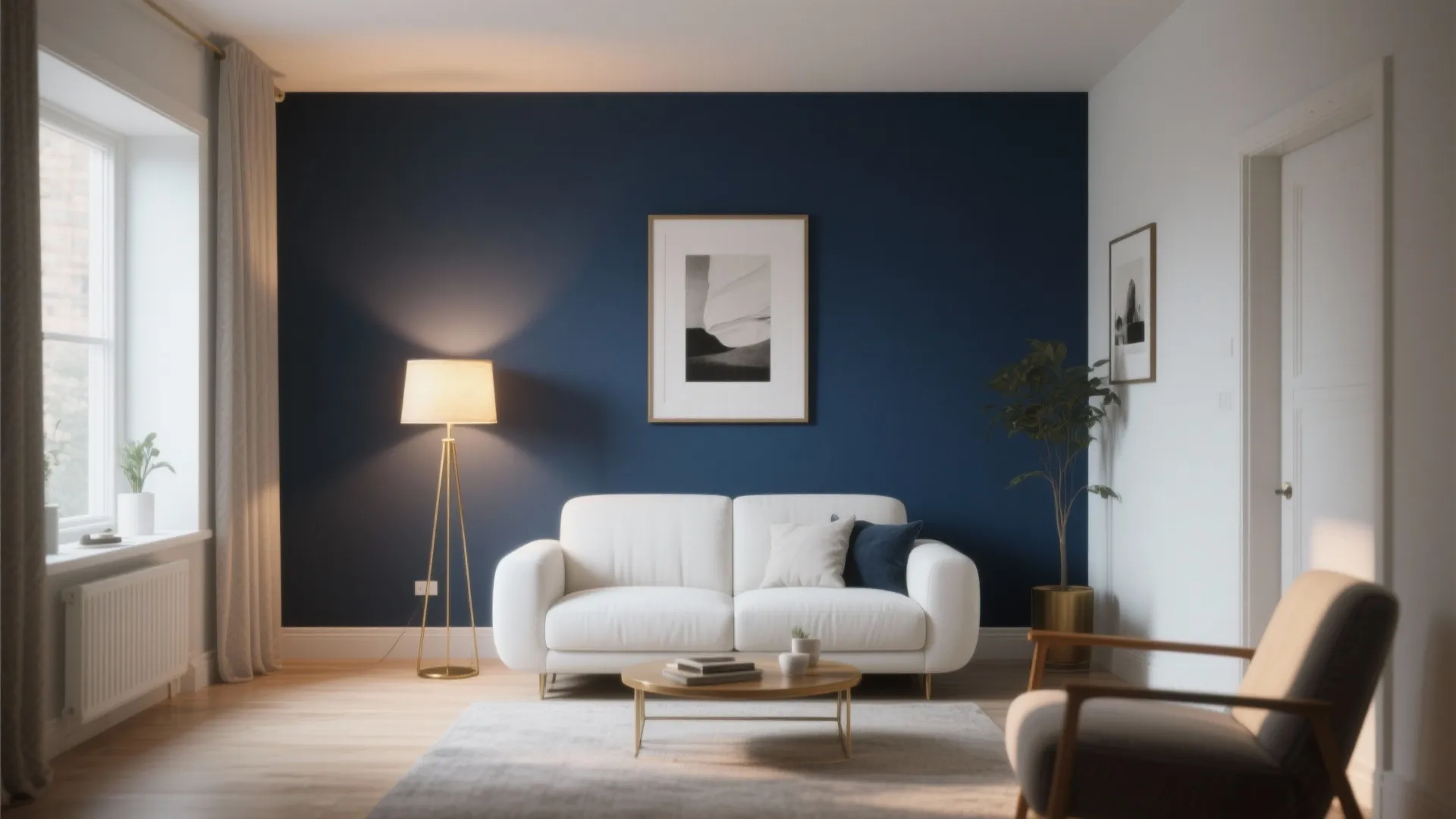 2. Navy Accent Wall Drama