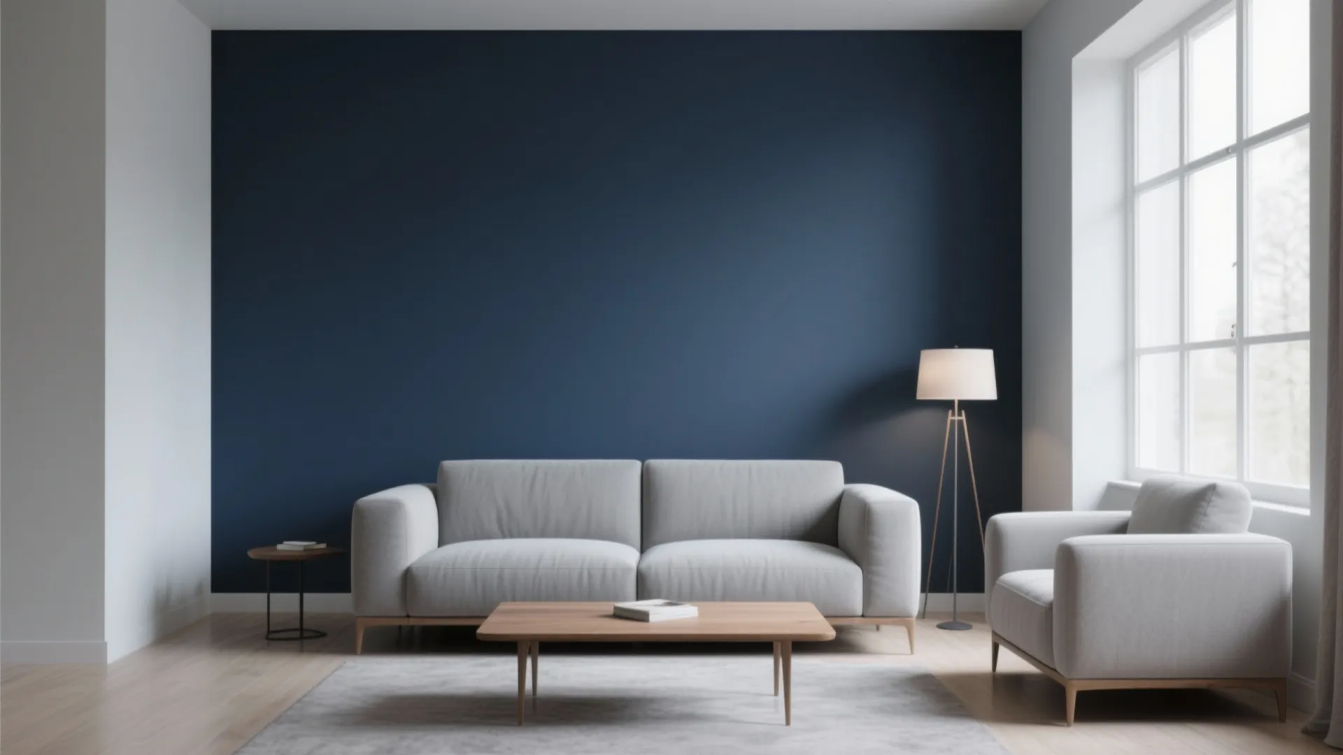 1. Minimalist Navy Accent Wall