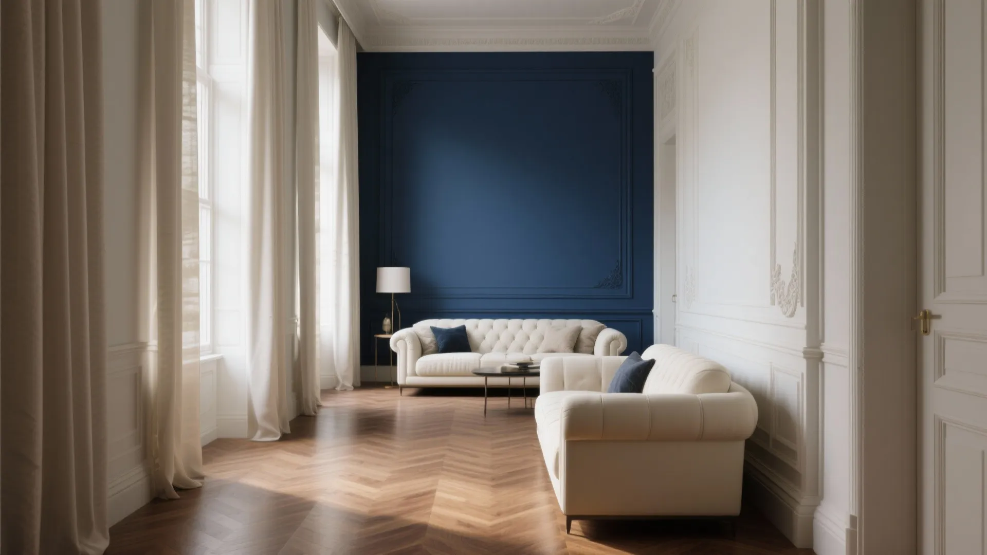 1. Statement Navy Accent Wall