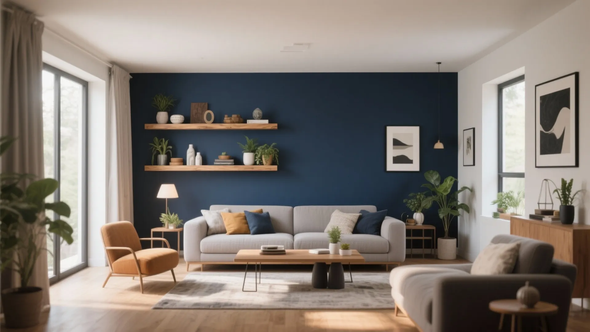 3. Accent Wall to Anchor the Room