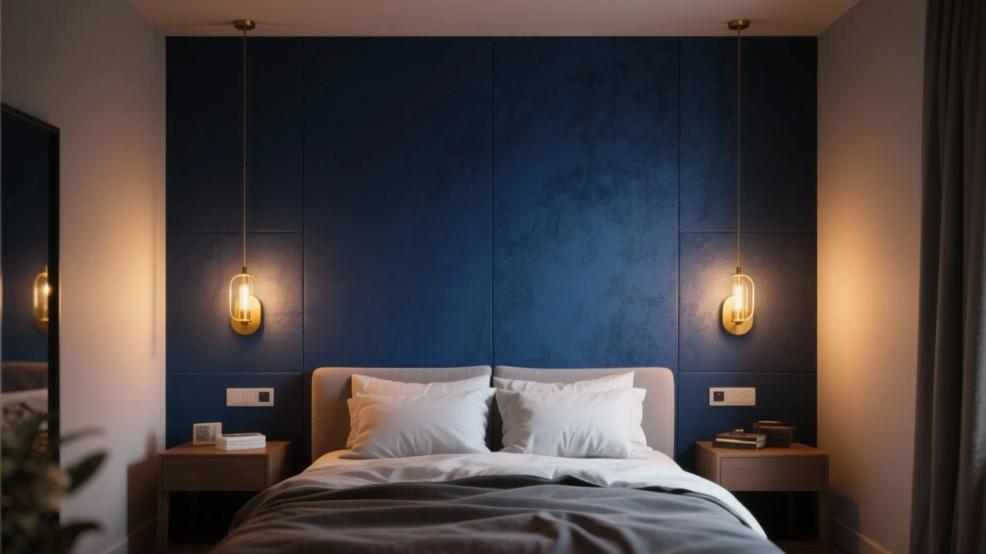 1. Accent Wall with Warm Lighting