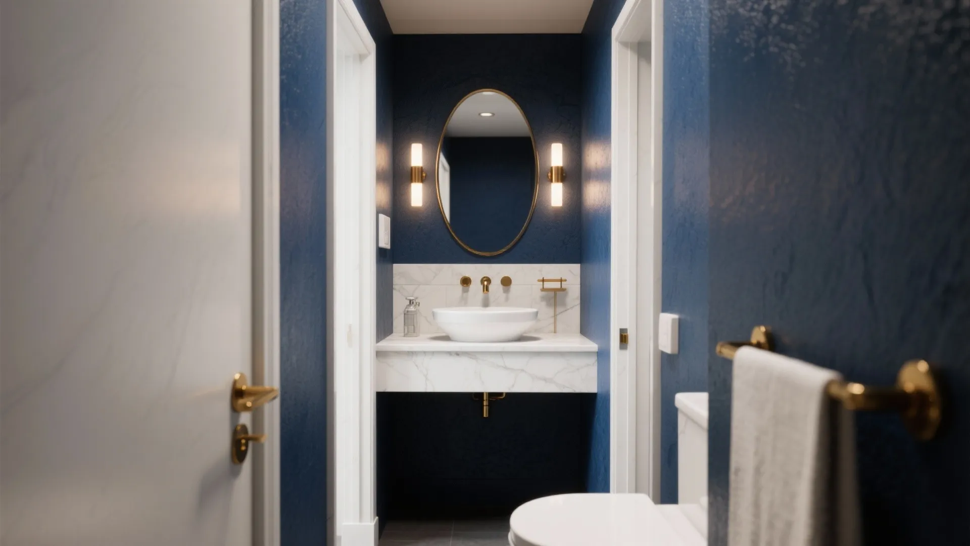1. Deep Navy Accent Wall
