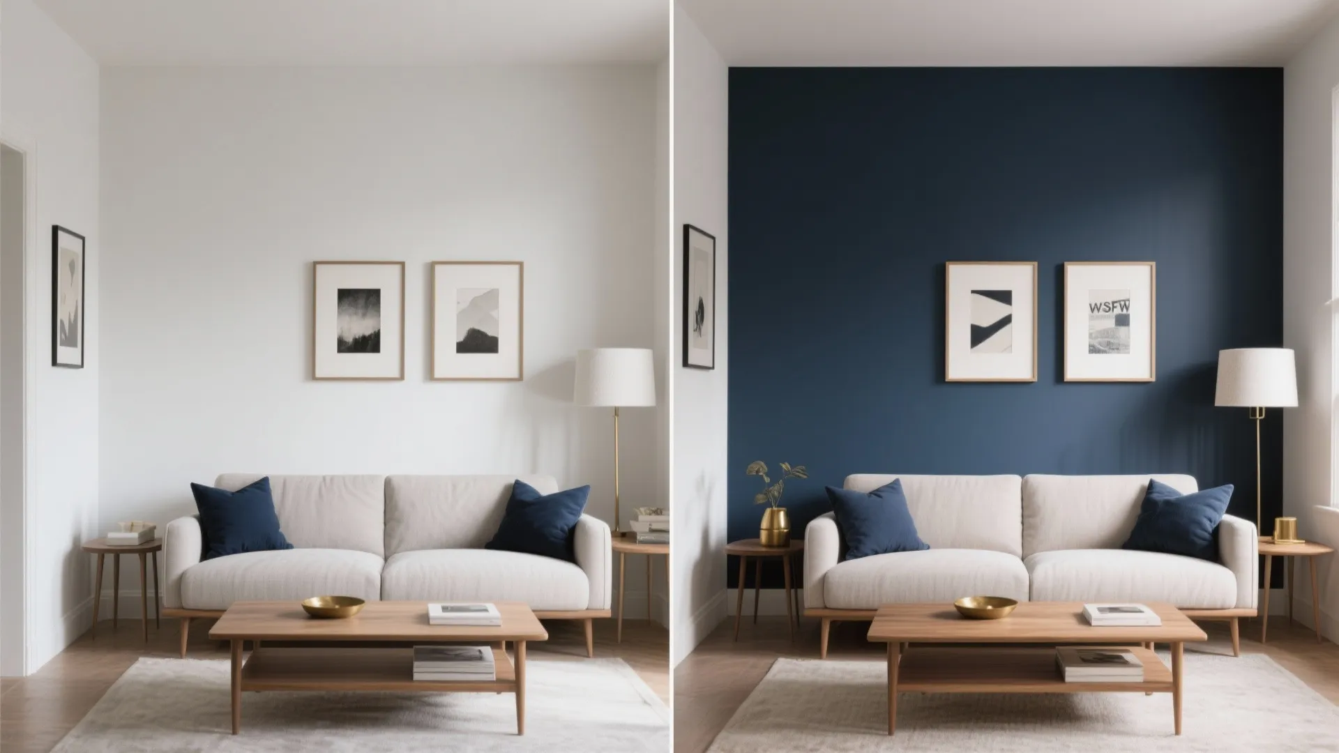 Deep Navy Accent Wall for Grounded Living Spaces