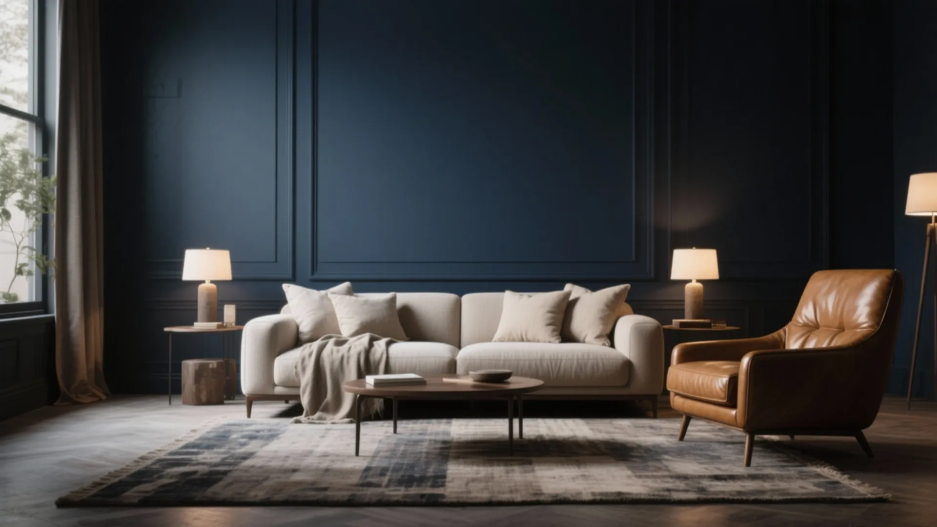 2. Navy Accent Wall for Moody Drama