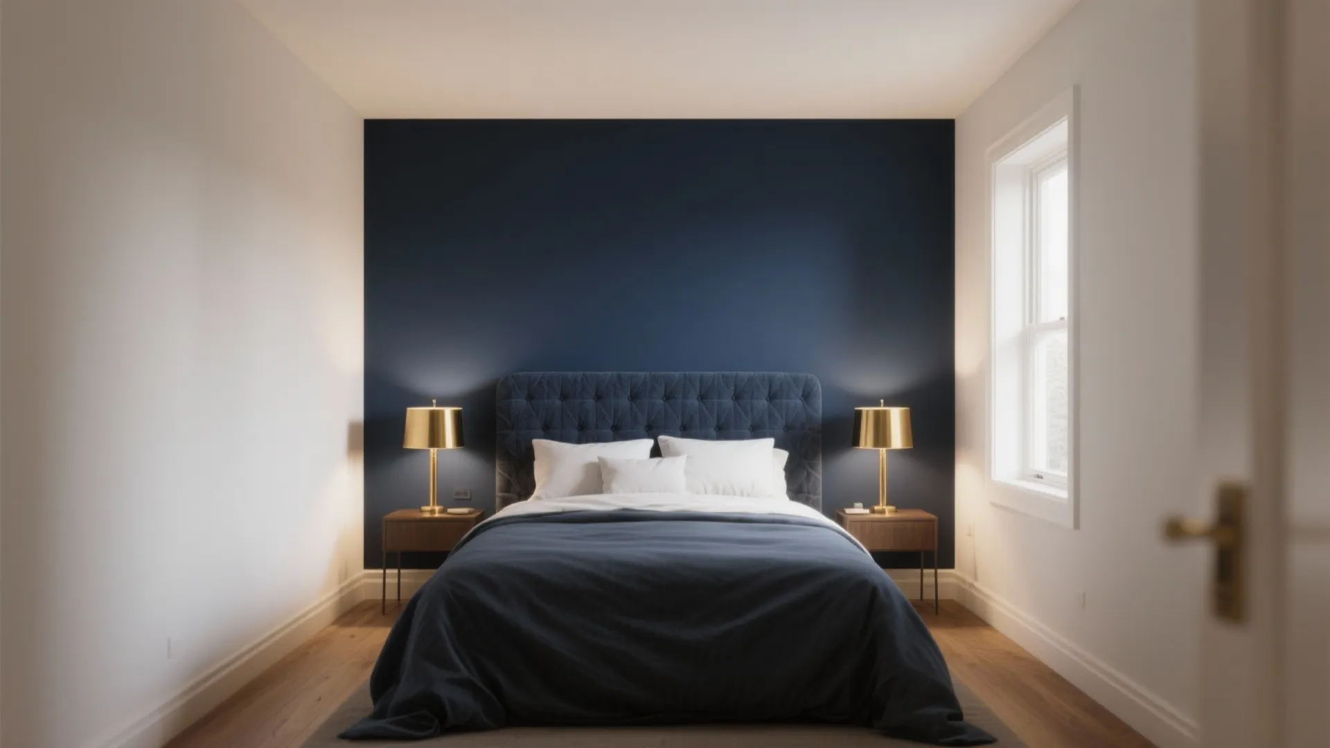 2. Deep Navy Accent Wall