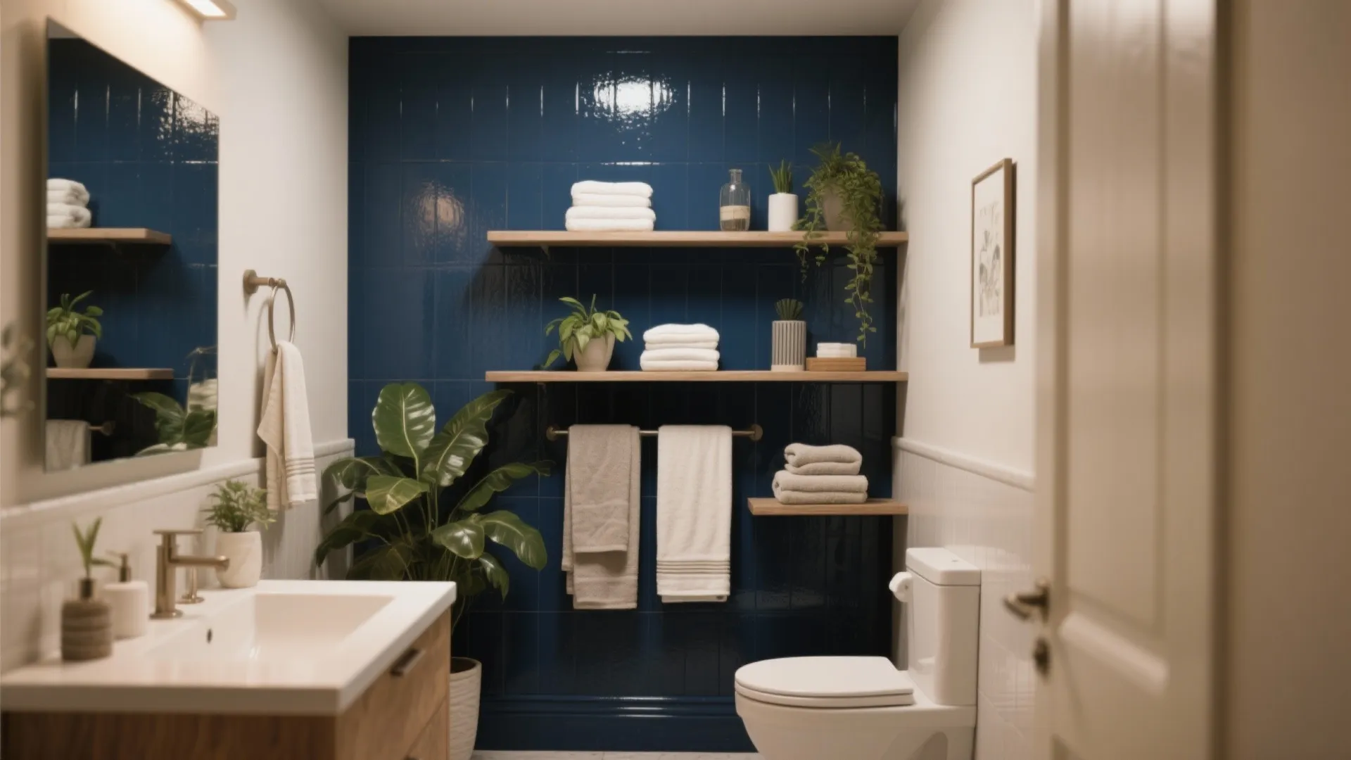 3. Accent wall with moisture-tolerant specialty paints