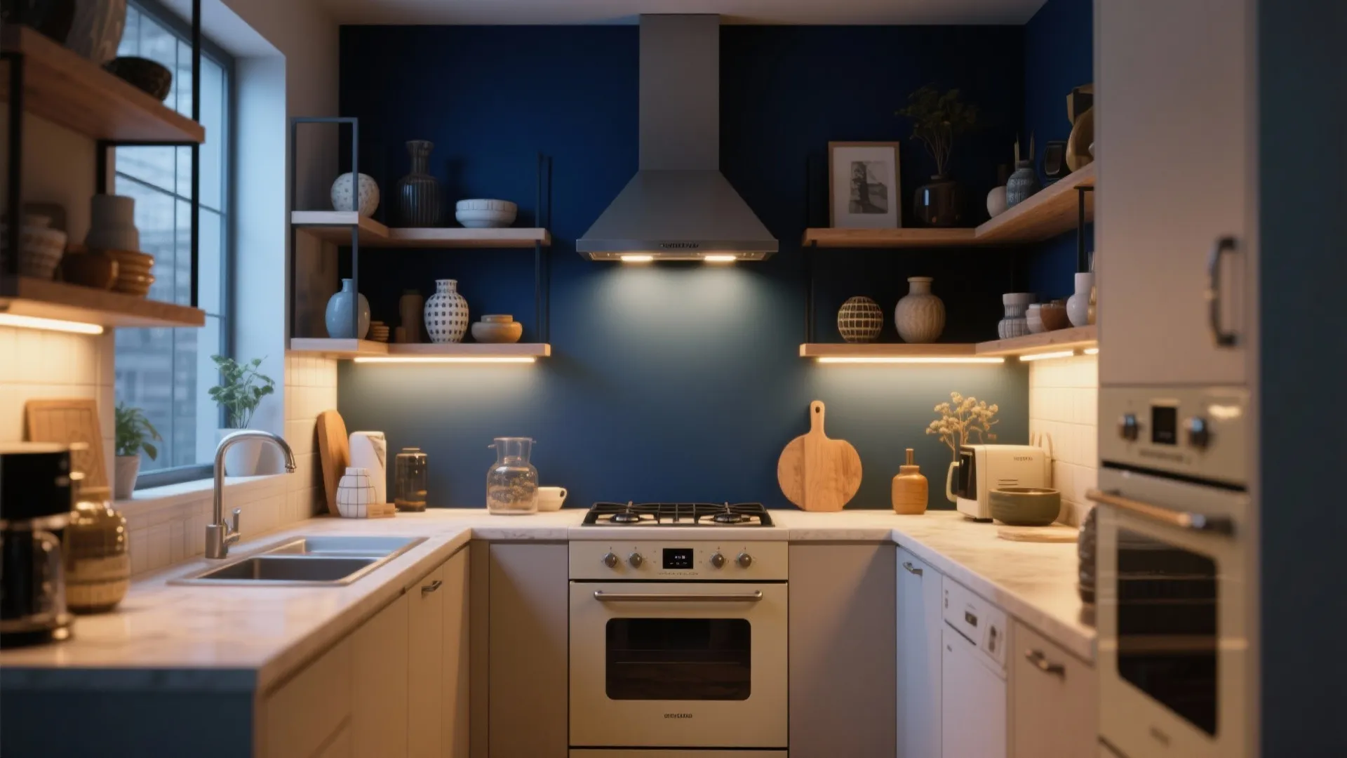 2. Deep Navy Accent Wall for Drama