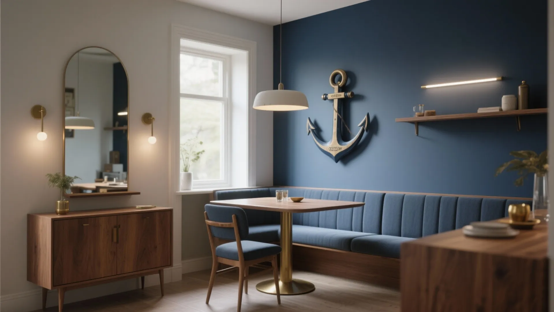 2. Use navy as an anchor wall, not a cave