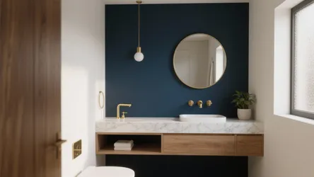 10 Navy Blue Wall Decor Ideas for Bathroom