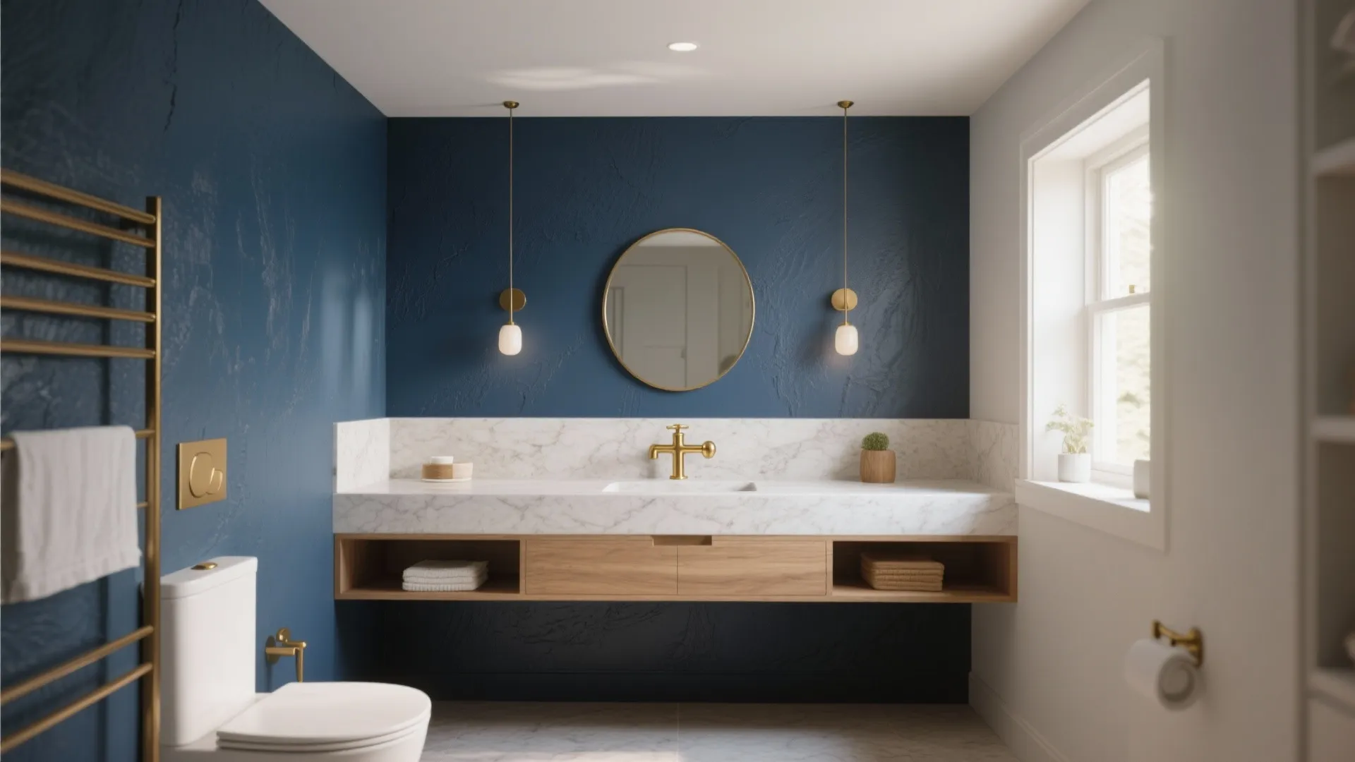 5 Dark Blue Bathroom Ideas: Small bathroom, big impact: 5 dark blue design inspirations I swear by