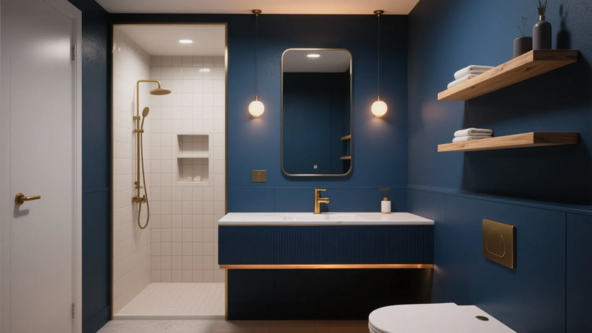 Modern Navy Blue Bathroom Ideas: 5 practical and stylish navy blue bathroom design inspirations from a pro