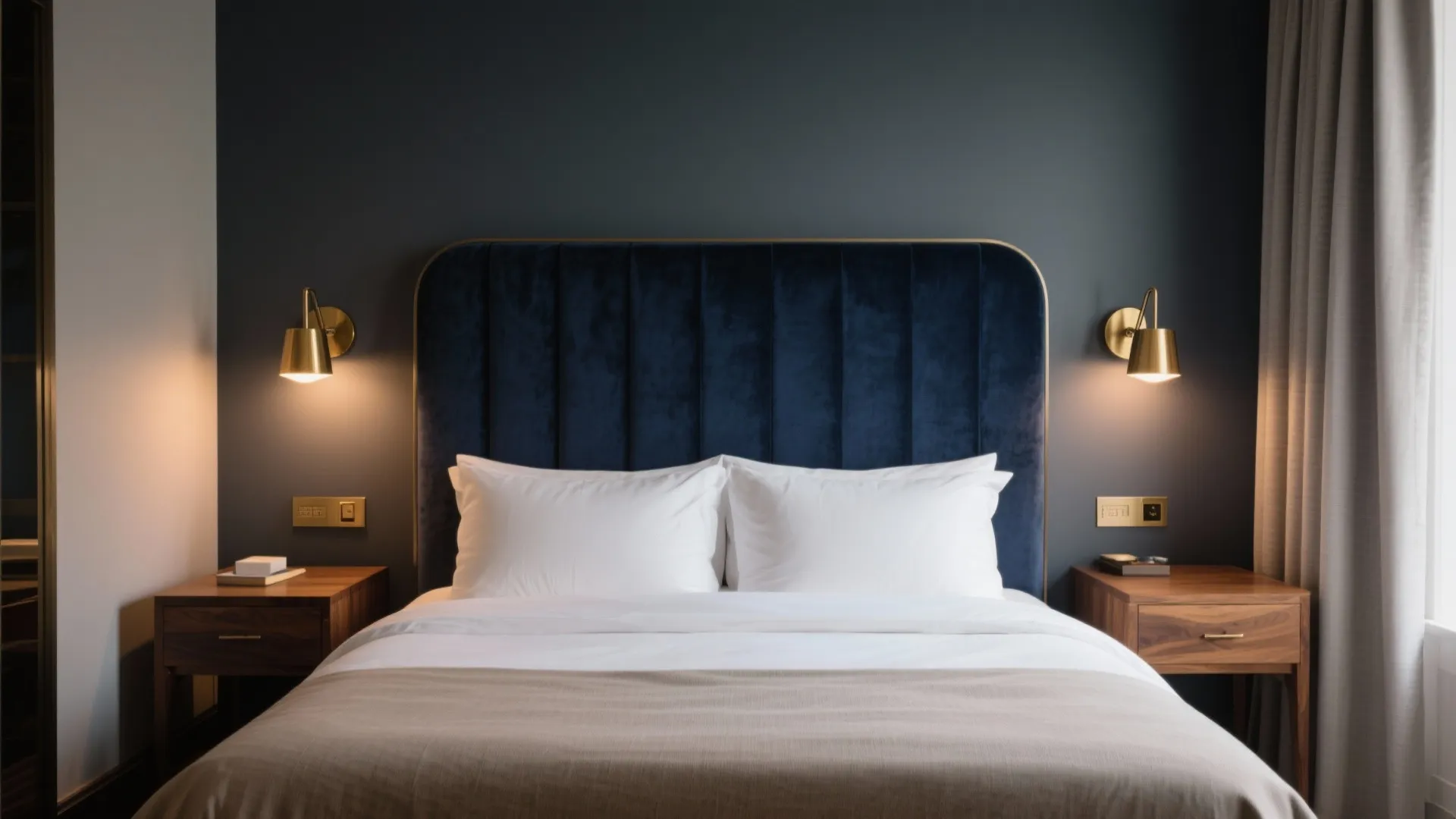 Deep Navy + Brass Accents