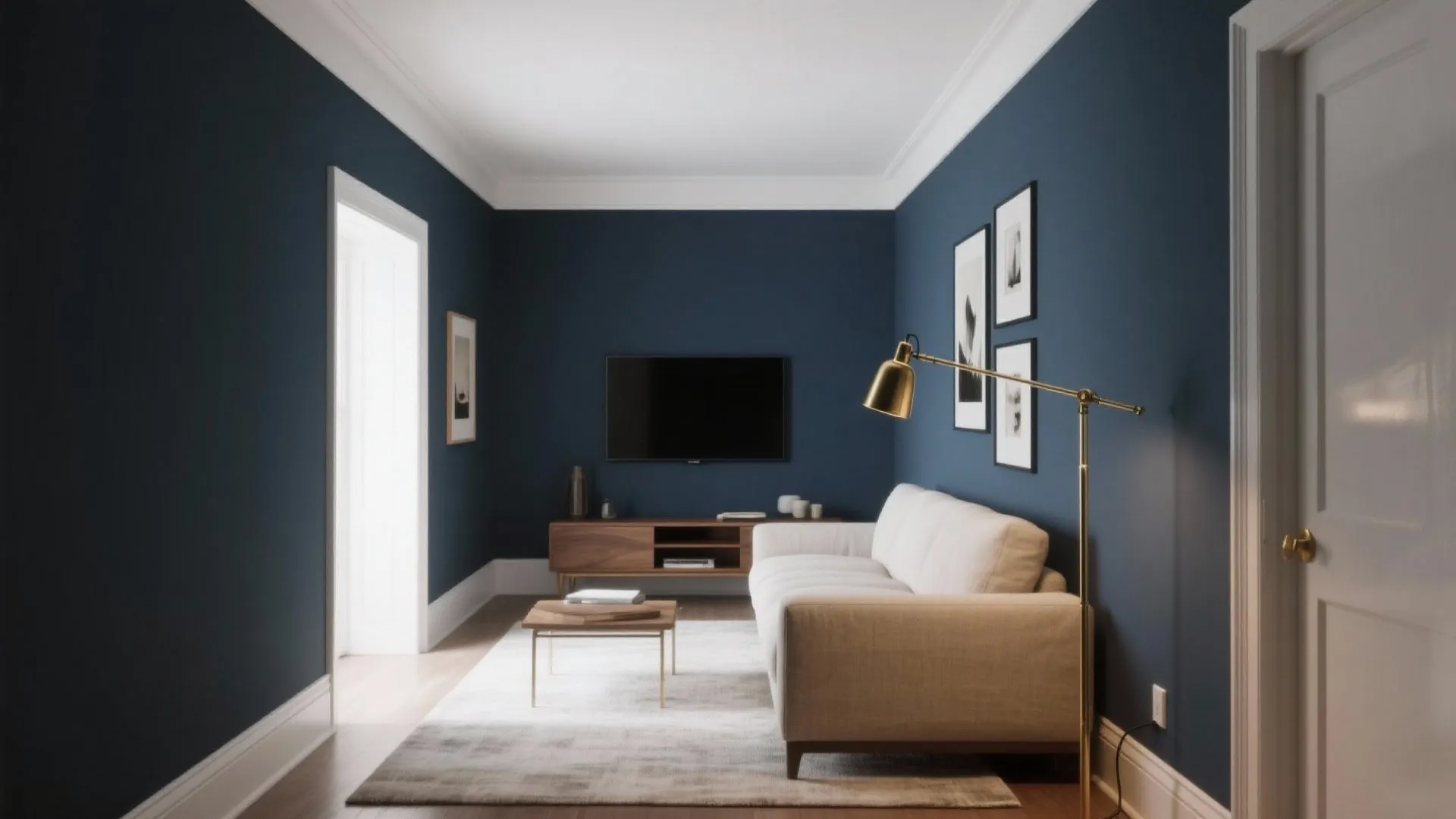 Moody Navy with Warm Brass