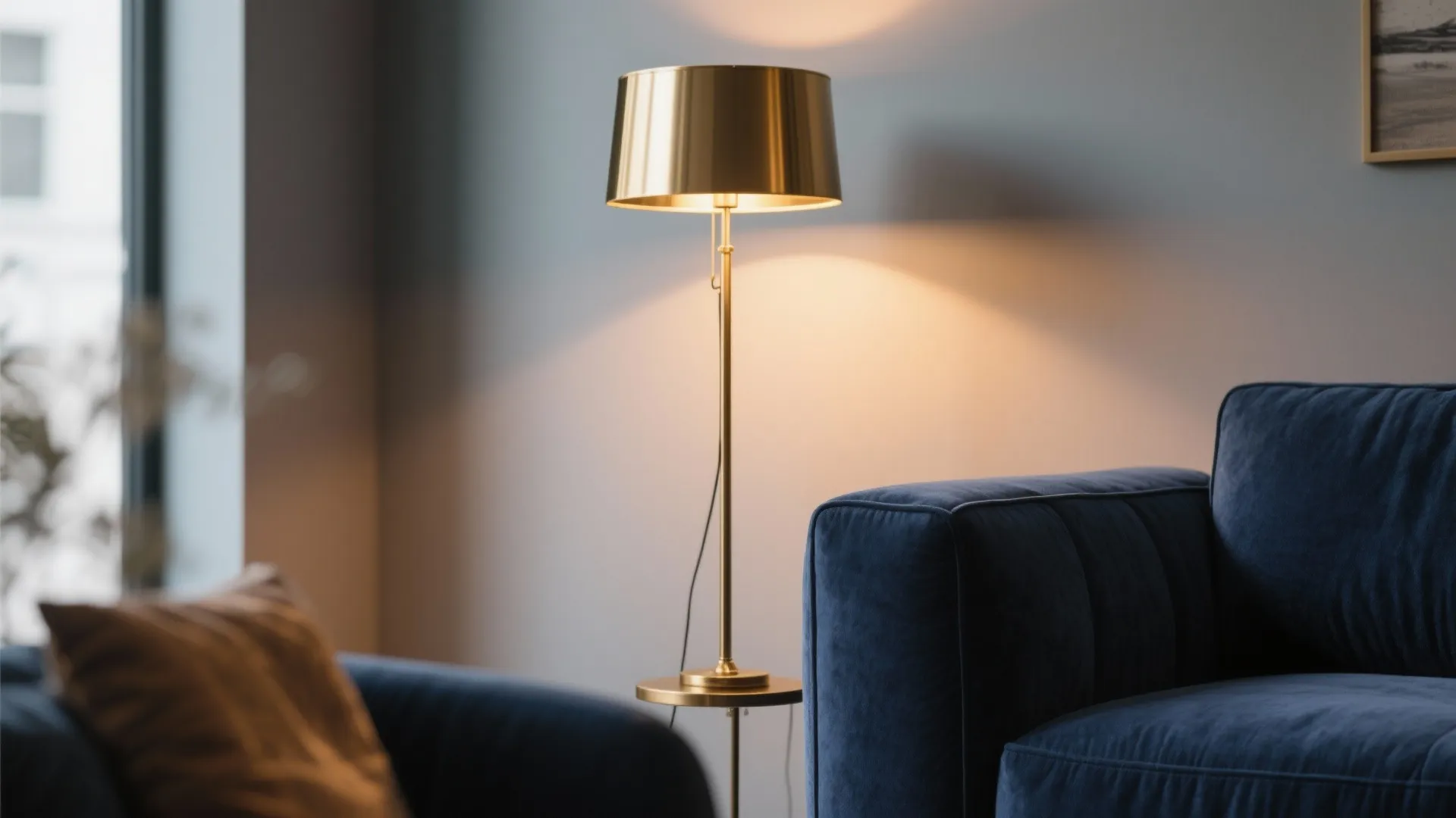 2. Navy and Brass Accents