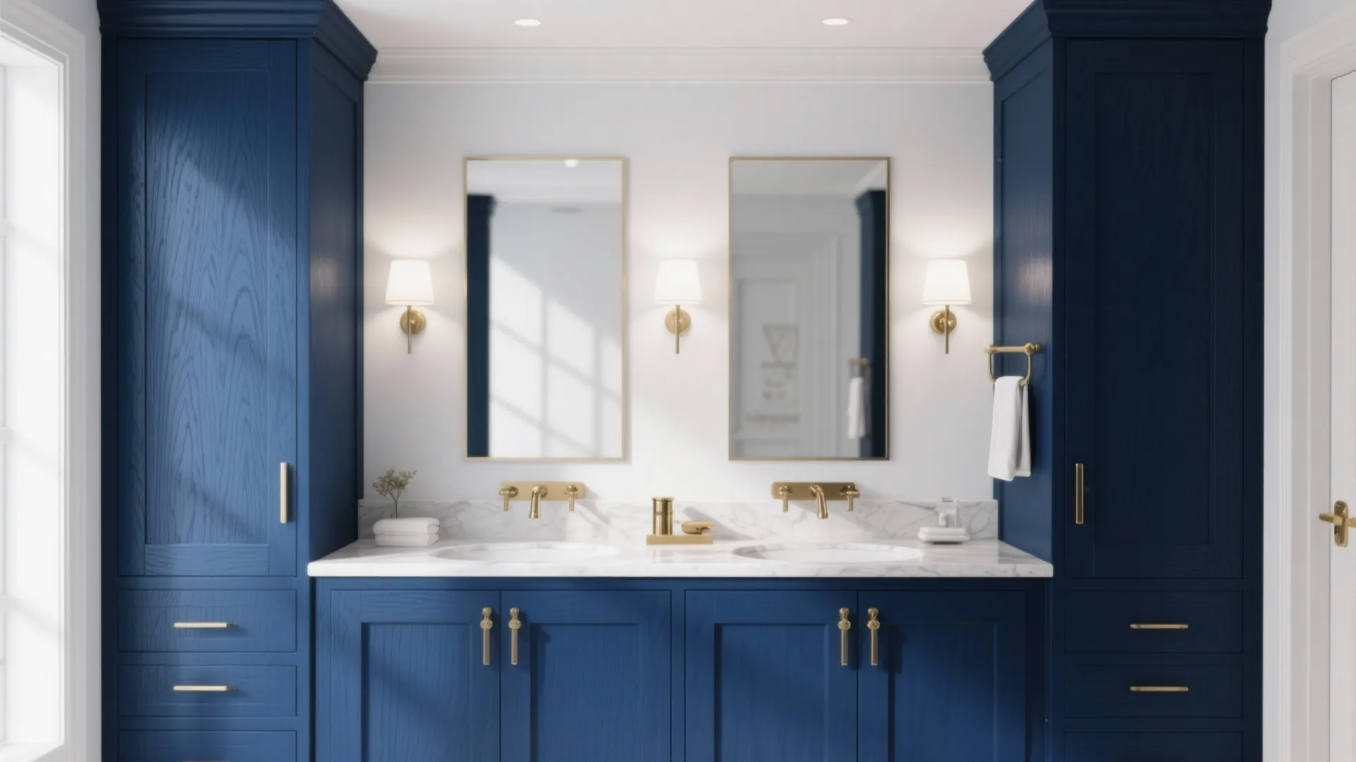 1. Navy Blue with Brass Accents