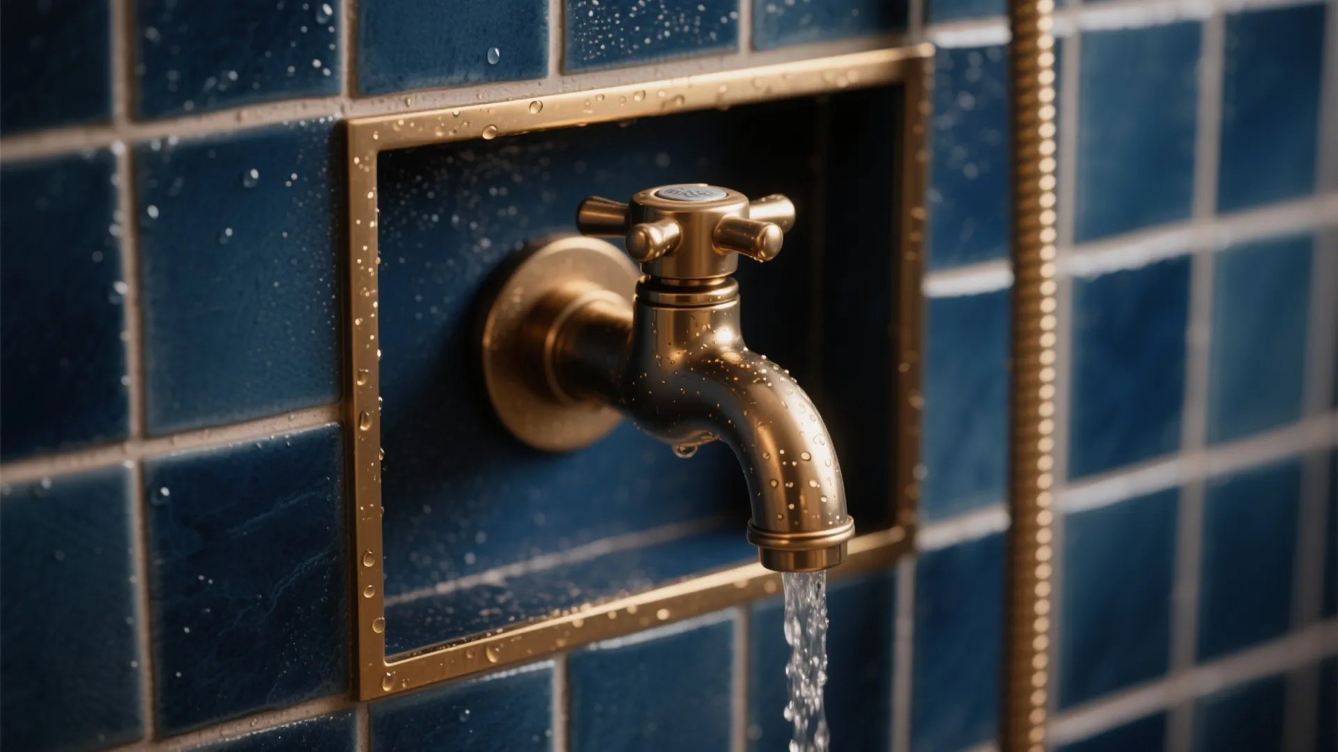 5. Navy + Brass Hardware for a Lux Touch