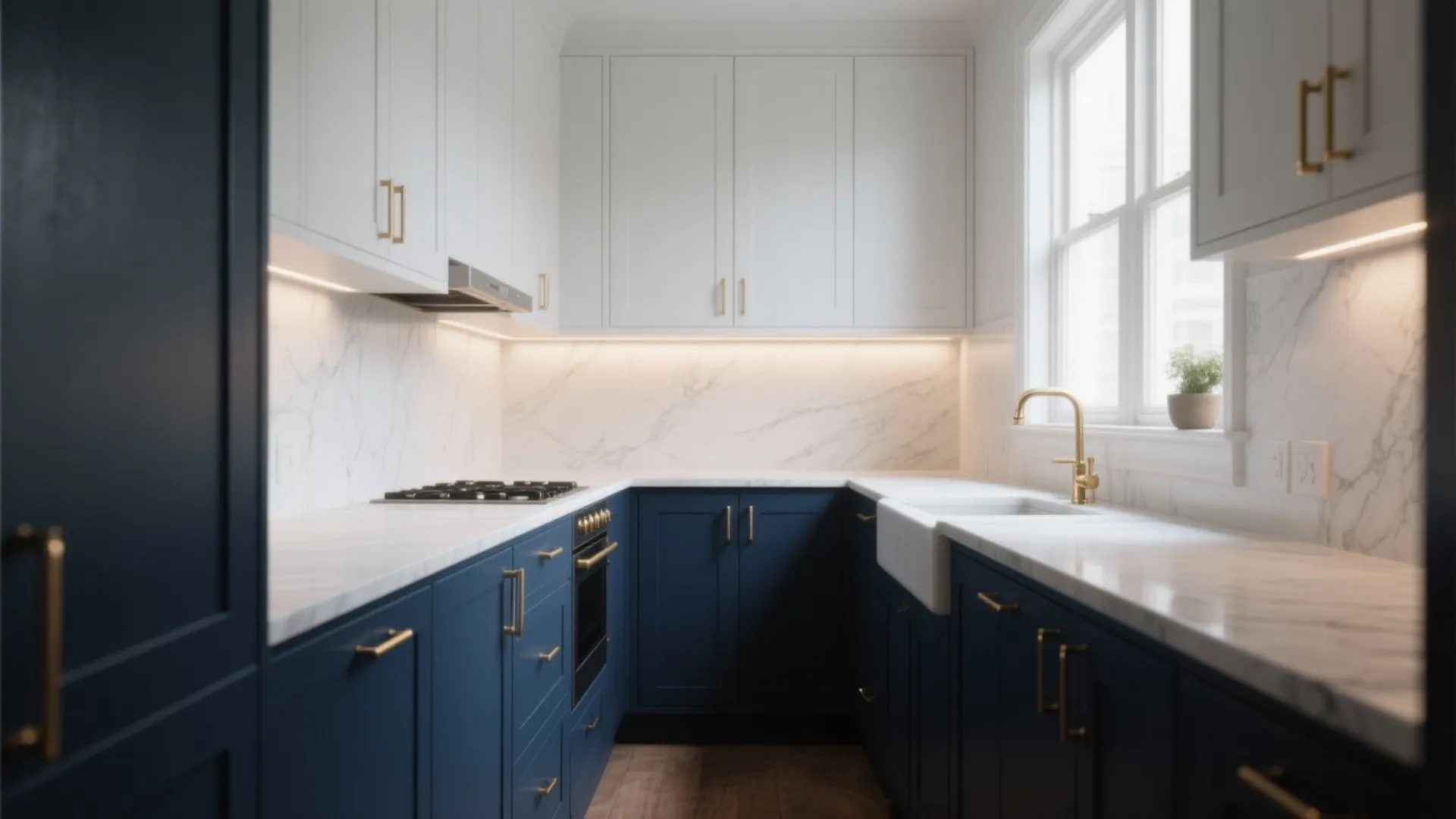 1. Classic Navy with Warm Brass