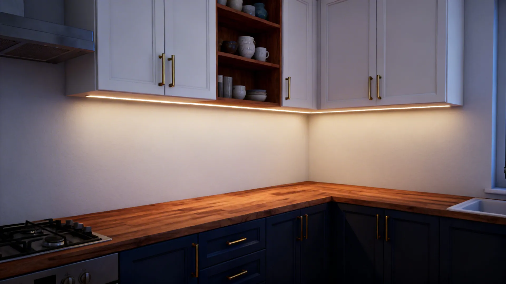 Moody Navy with Brass Accents