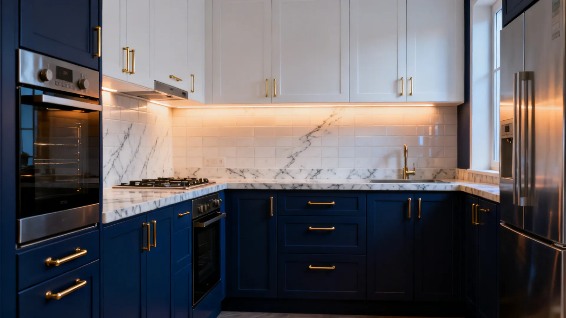 Moody Navy + Brass Accents