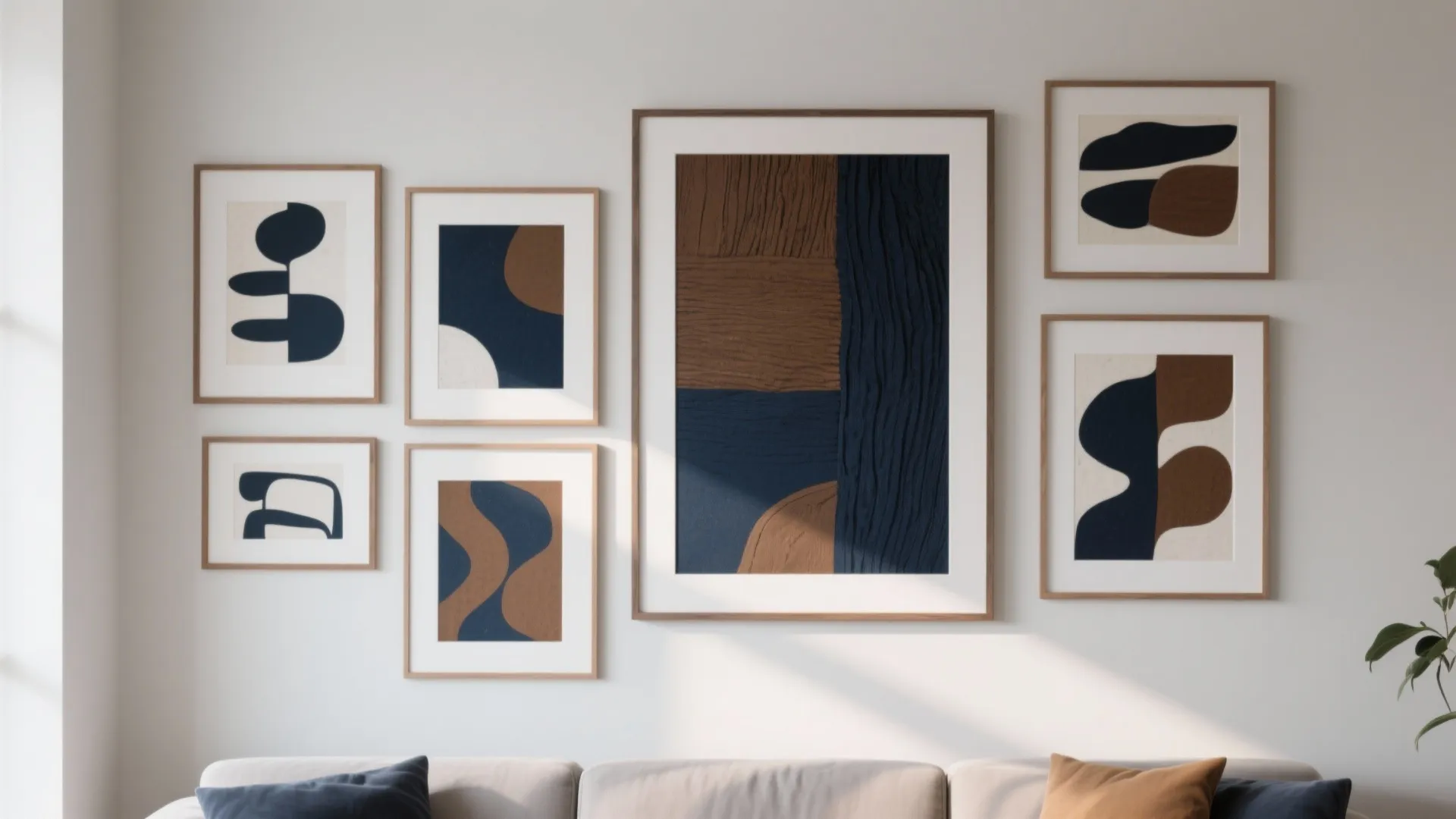 9. Artwork in Navy and Brown Tones