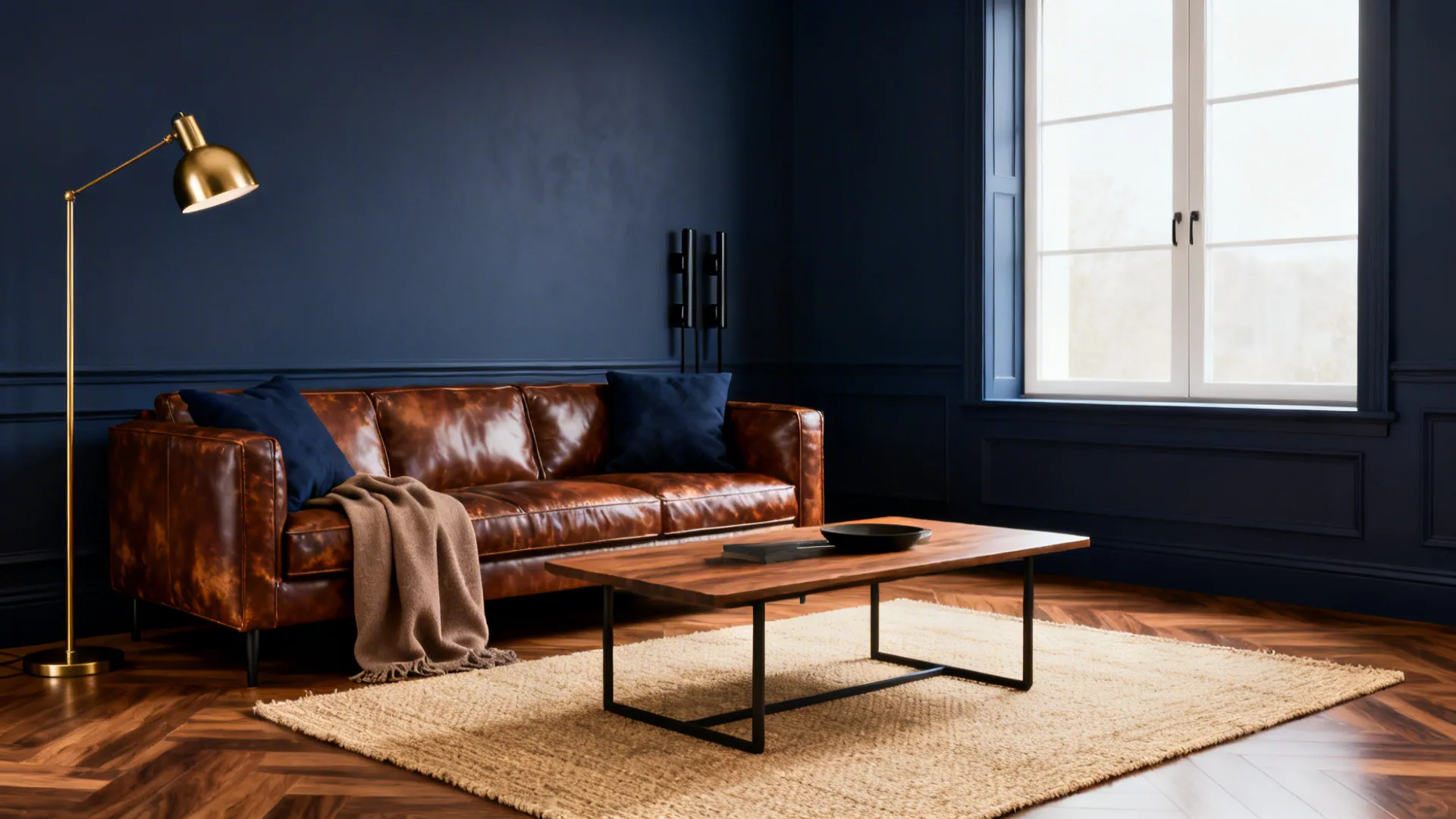 5 Navy Blue and Brown Living Room Ideas