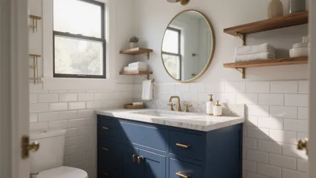 5 Navy Blue Bathroom Cabinet Ideas