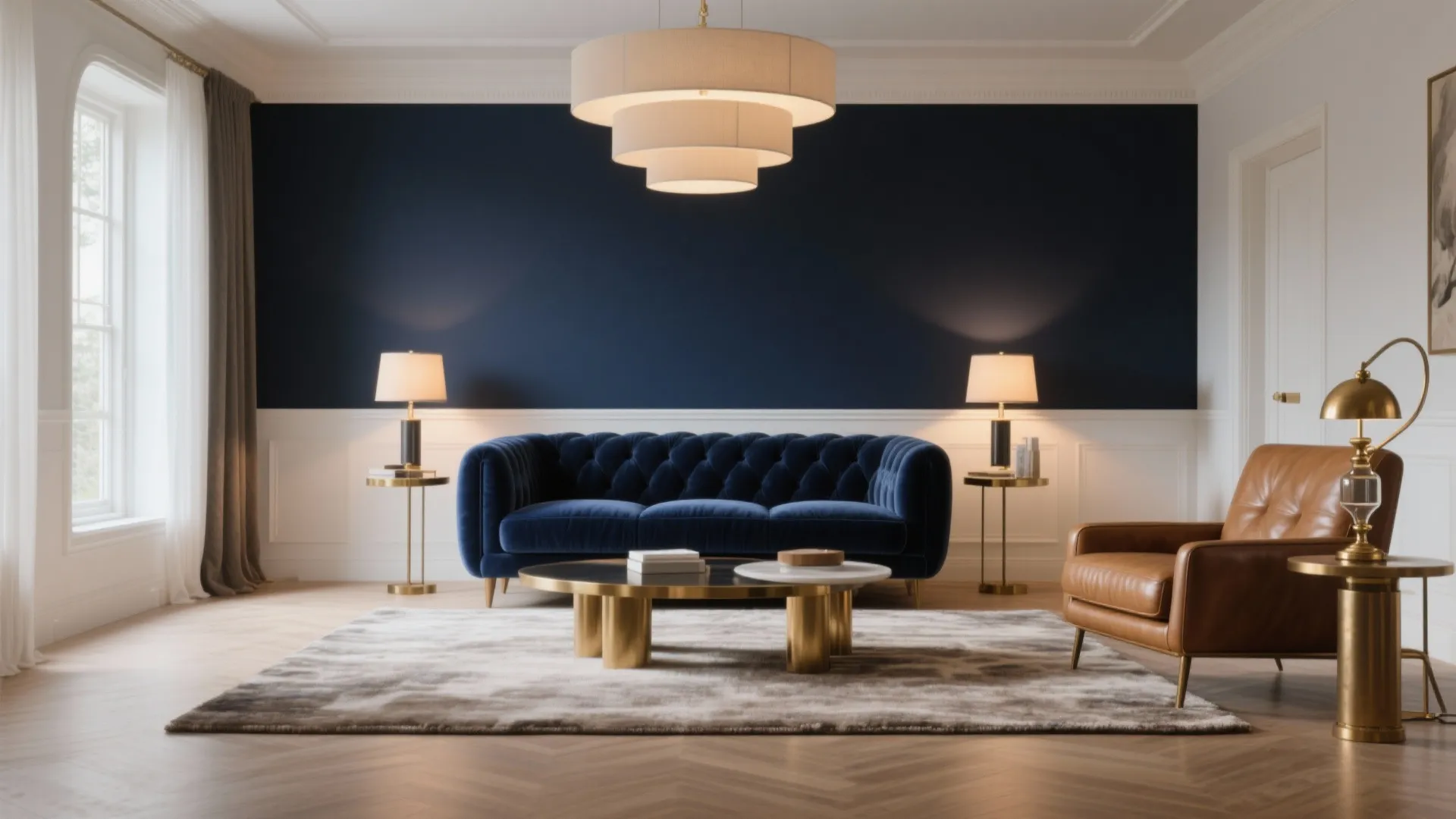 Moody Navy + Camel Accents