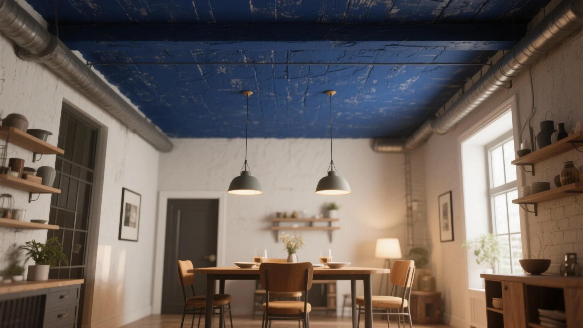 5. Bold Navy Ceilings