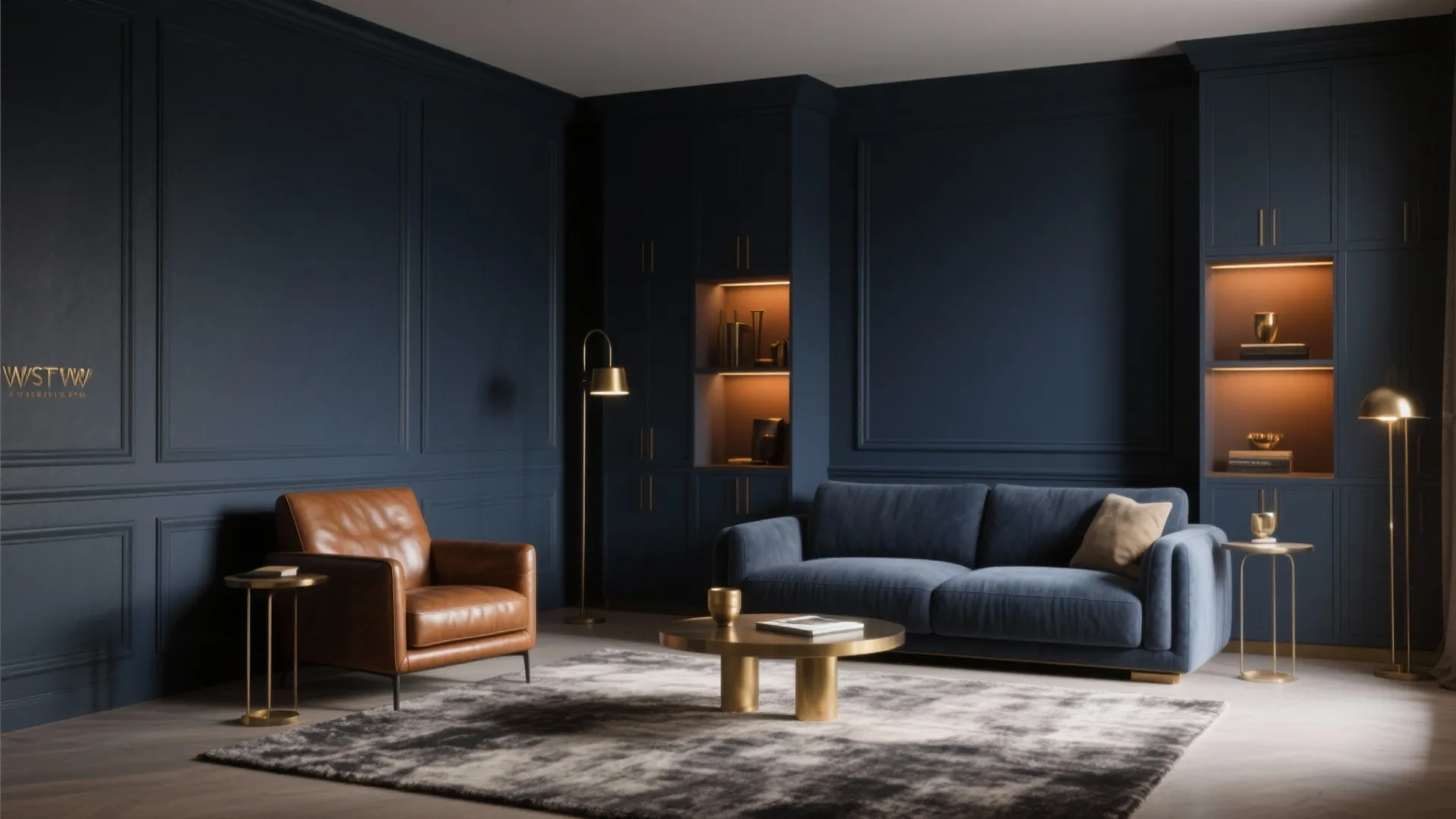 Moody Blues and Charcoal Accents