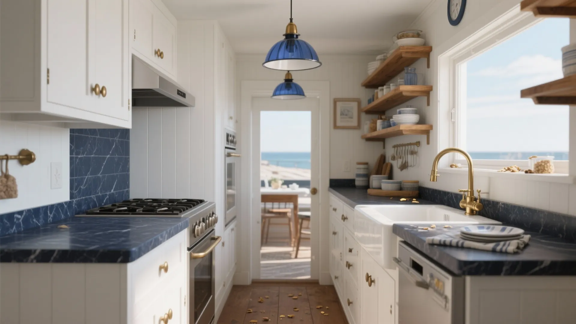 5 Bright Ideas for White Cabinets & Blue Countertops: Creative small-space solutions and design tips for pairing white kitchen cabinets with blue countertops