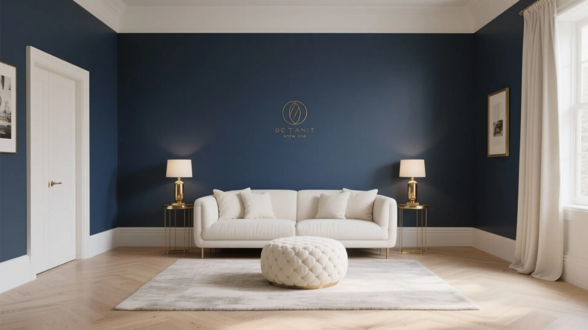 Deep Navy + Cream + Brushed Brass