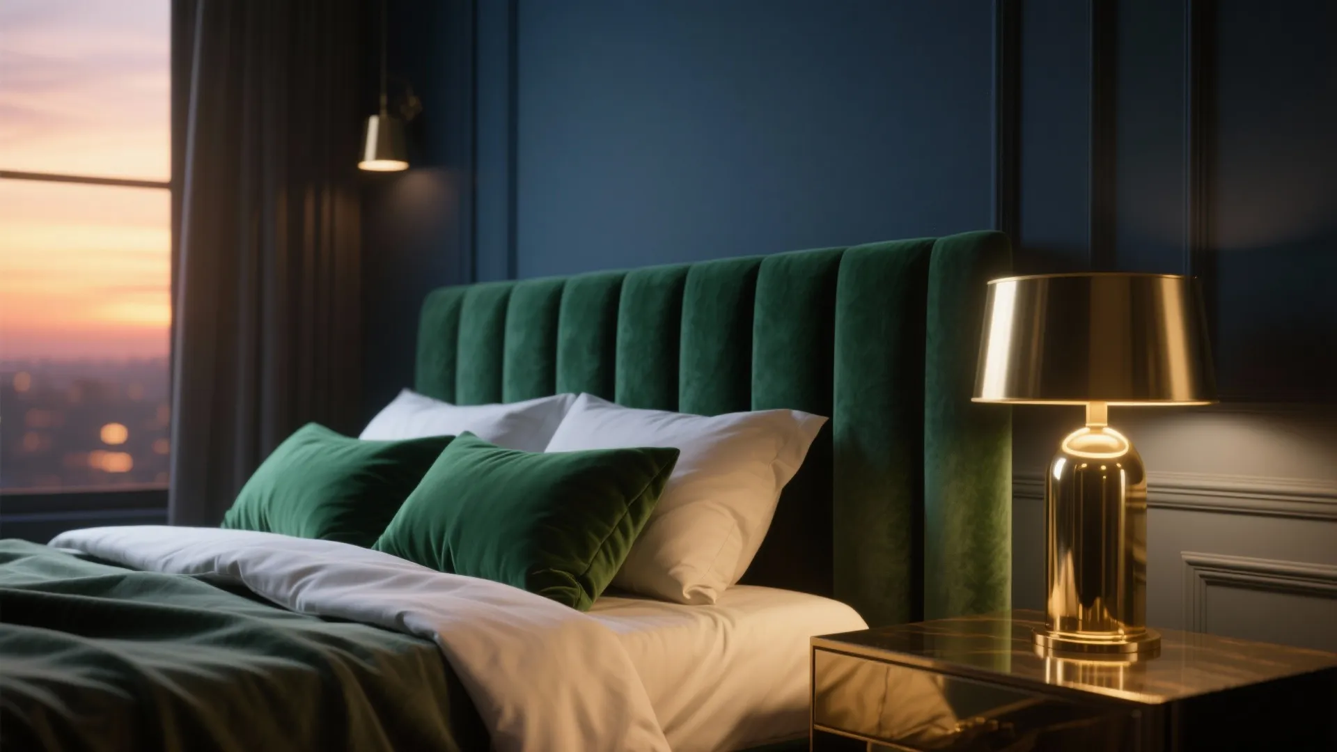 2. Navy Accent with Emerald Touches