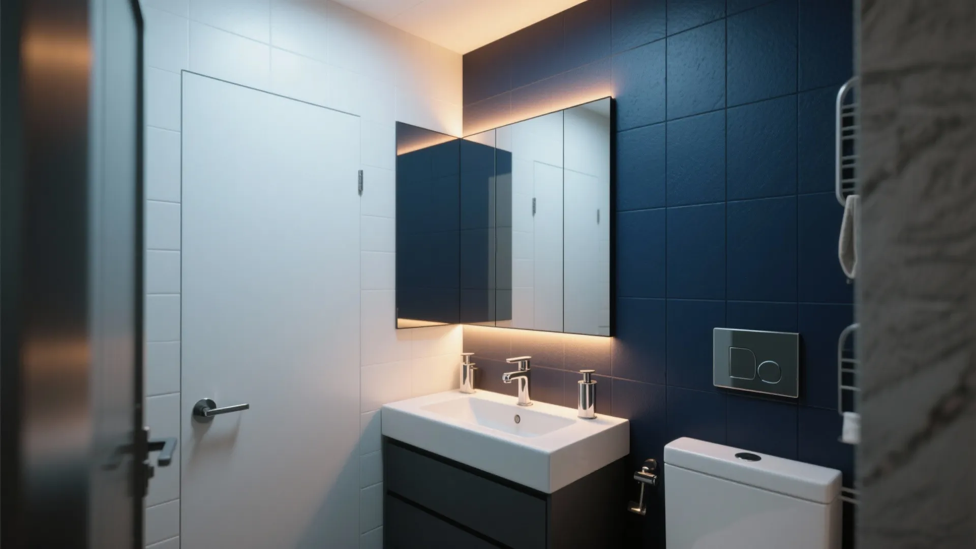 3. High-contrast with a single bold wall