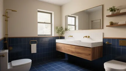 Navy Blue Tile Bathroom Floor Ideas