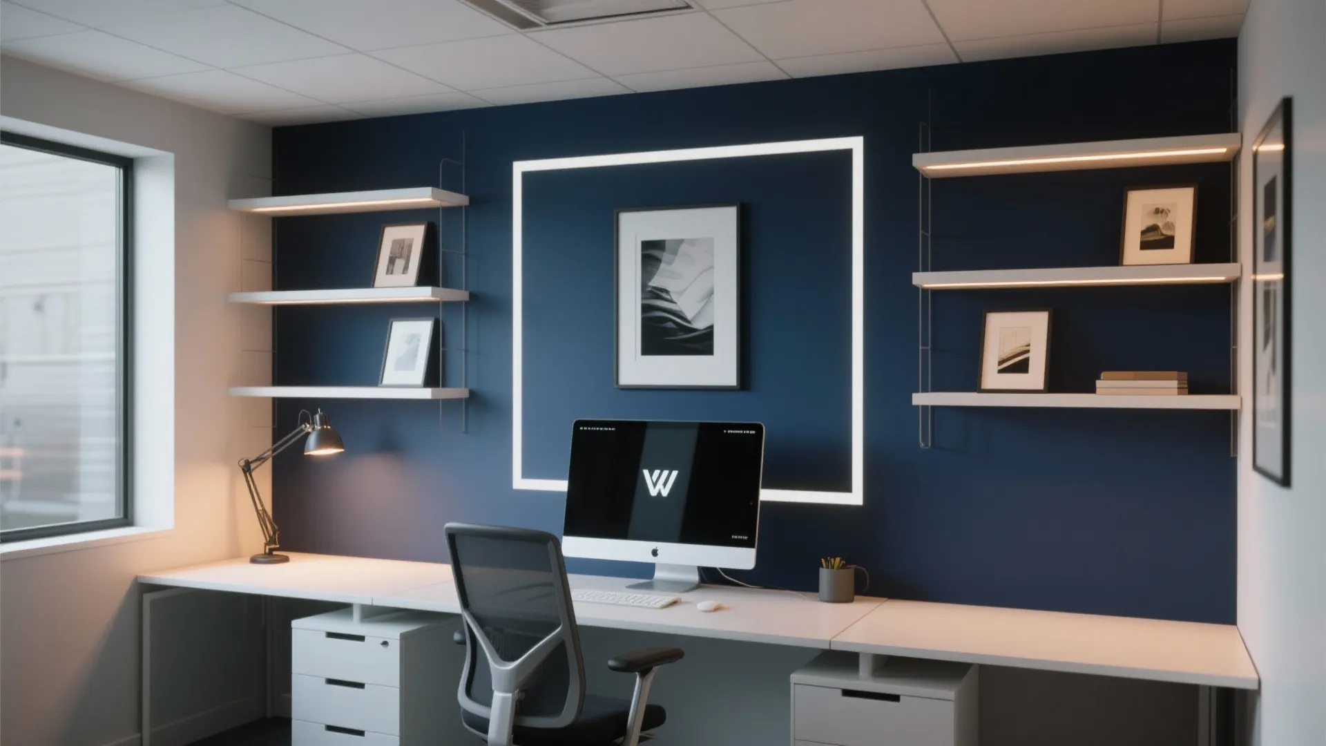 5. Navy as a Framing Device for Artwork and Screens