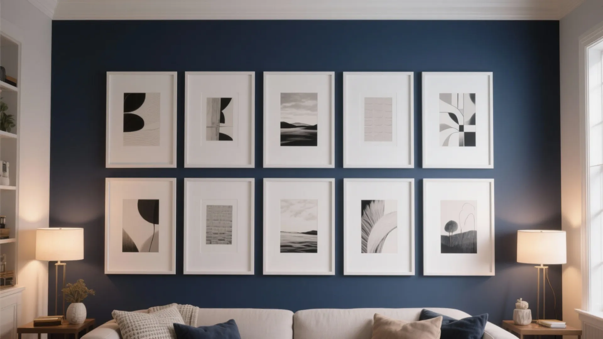 3. Gallery Wall with Navy Backdrop
