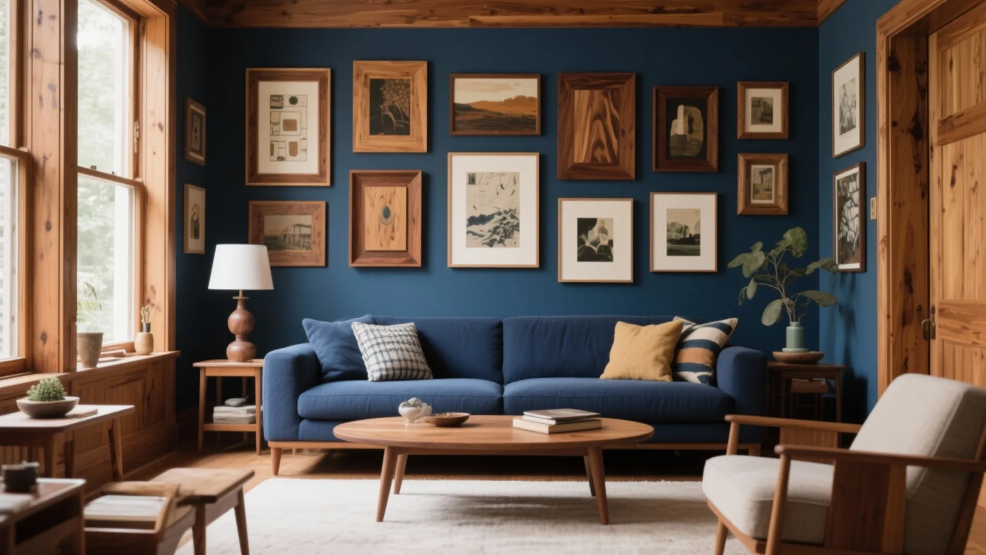 4. Gallery Wall with Warm Frames