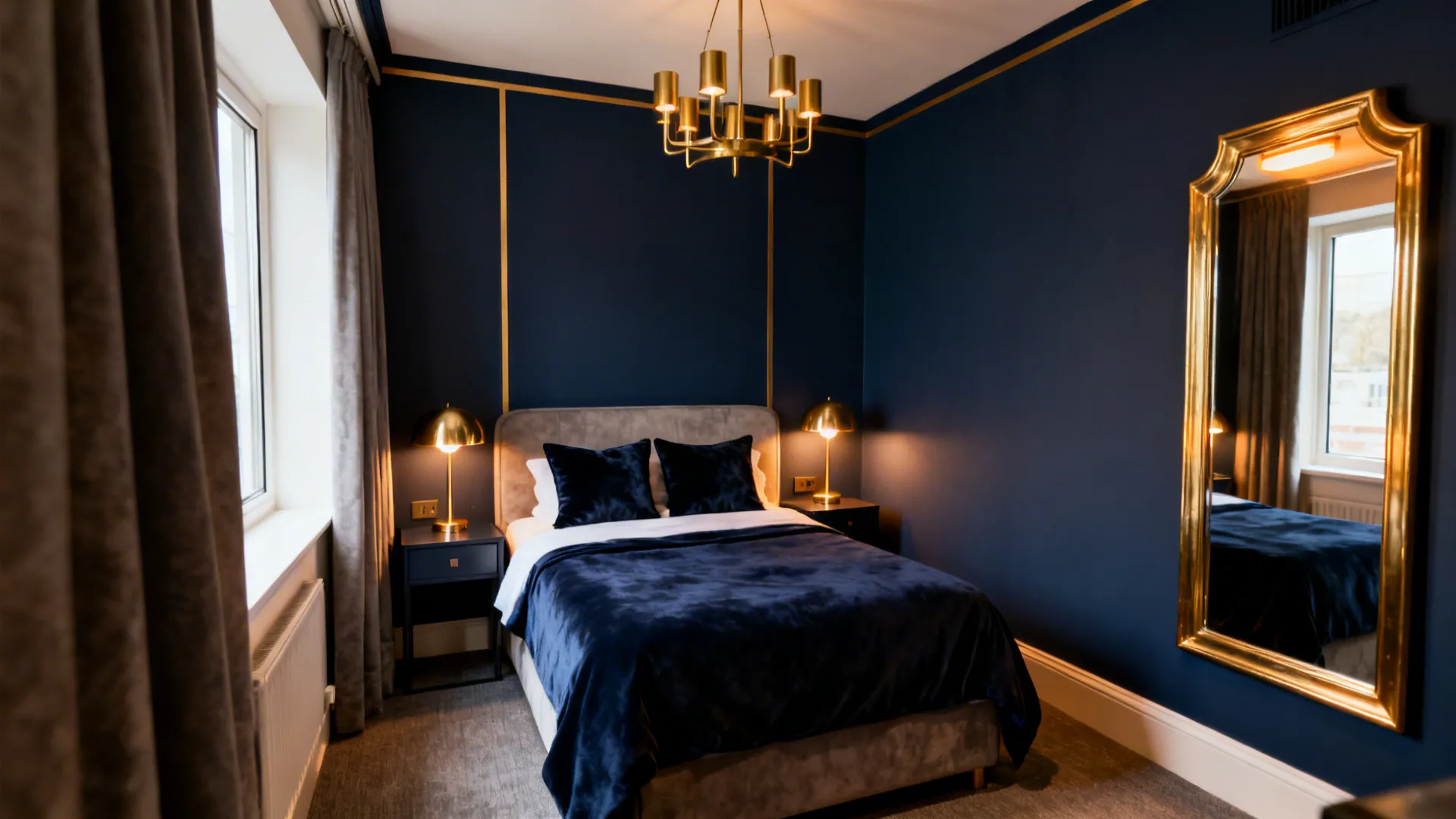 Navy Blue & Gold Bedroom Ideas — 5 Inspo